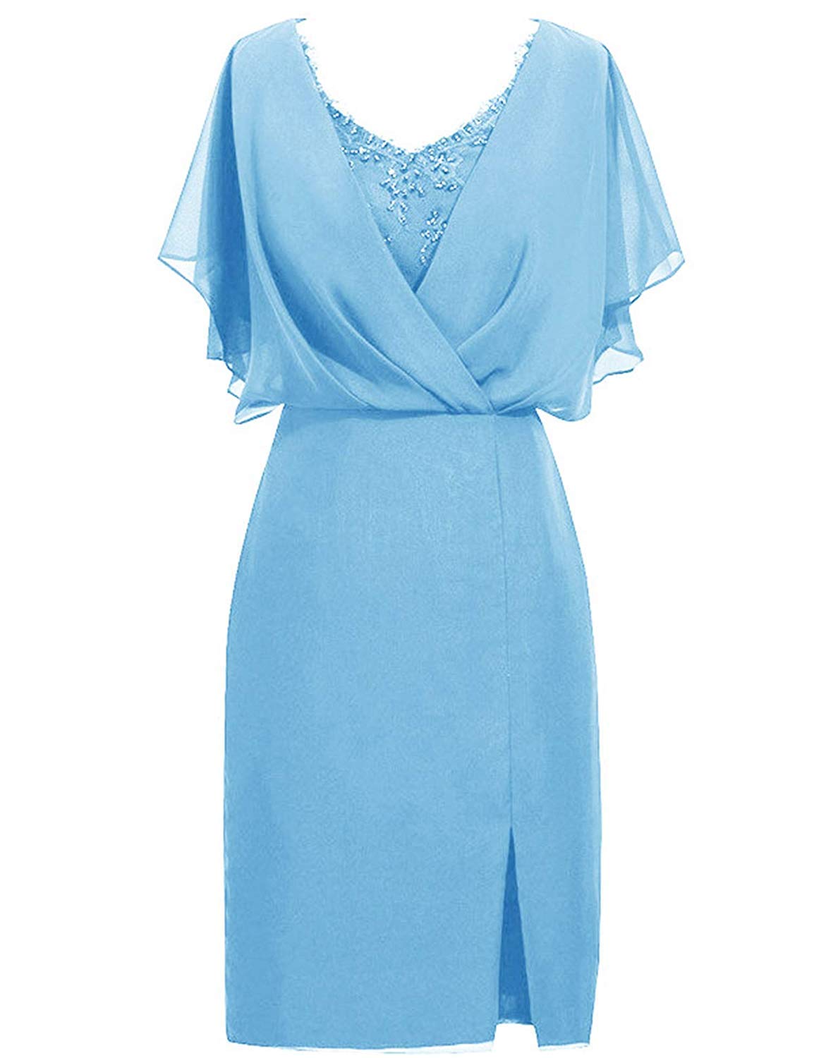 Elegant Knee-Length Chiffon Mother of The Bride Dress - A-Line Evening Gown for Weddings, Rehearsal Dinners & Special Occasions