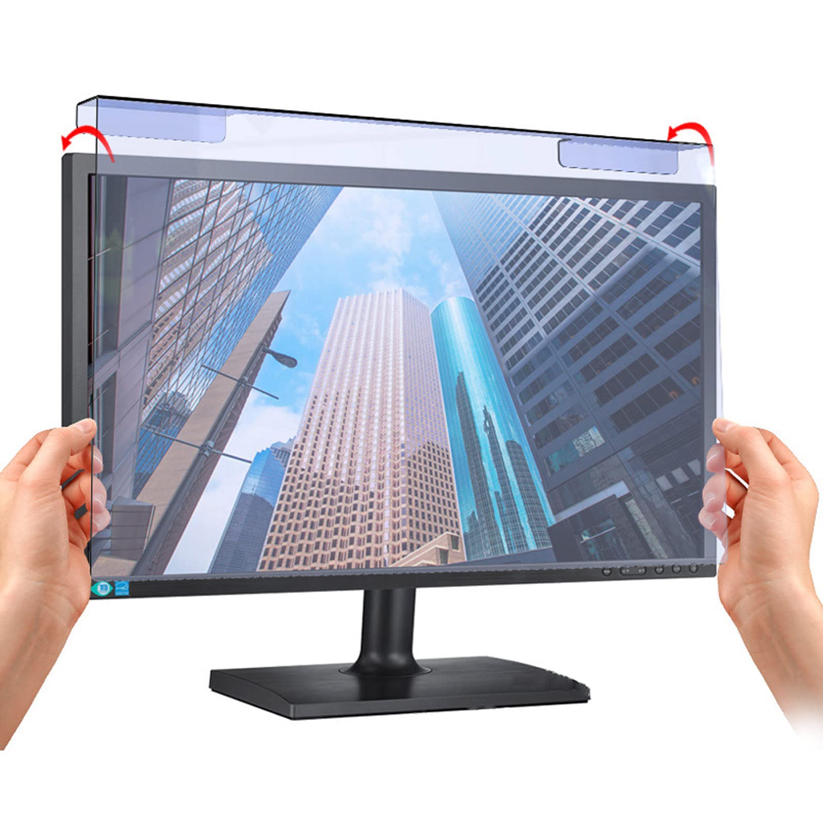 Blue Light Blocking Screen Protector for 12-27 Inch Monitors - Anti Glare & Eye Strain Relief for Computer, Laptop & PC Screens - Removable Blue Light Filter for Office, Gaming & Home Use