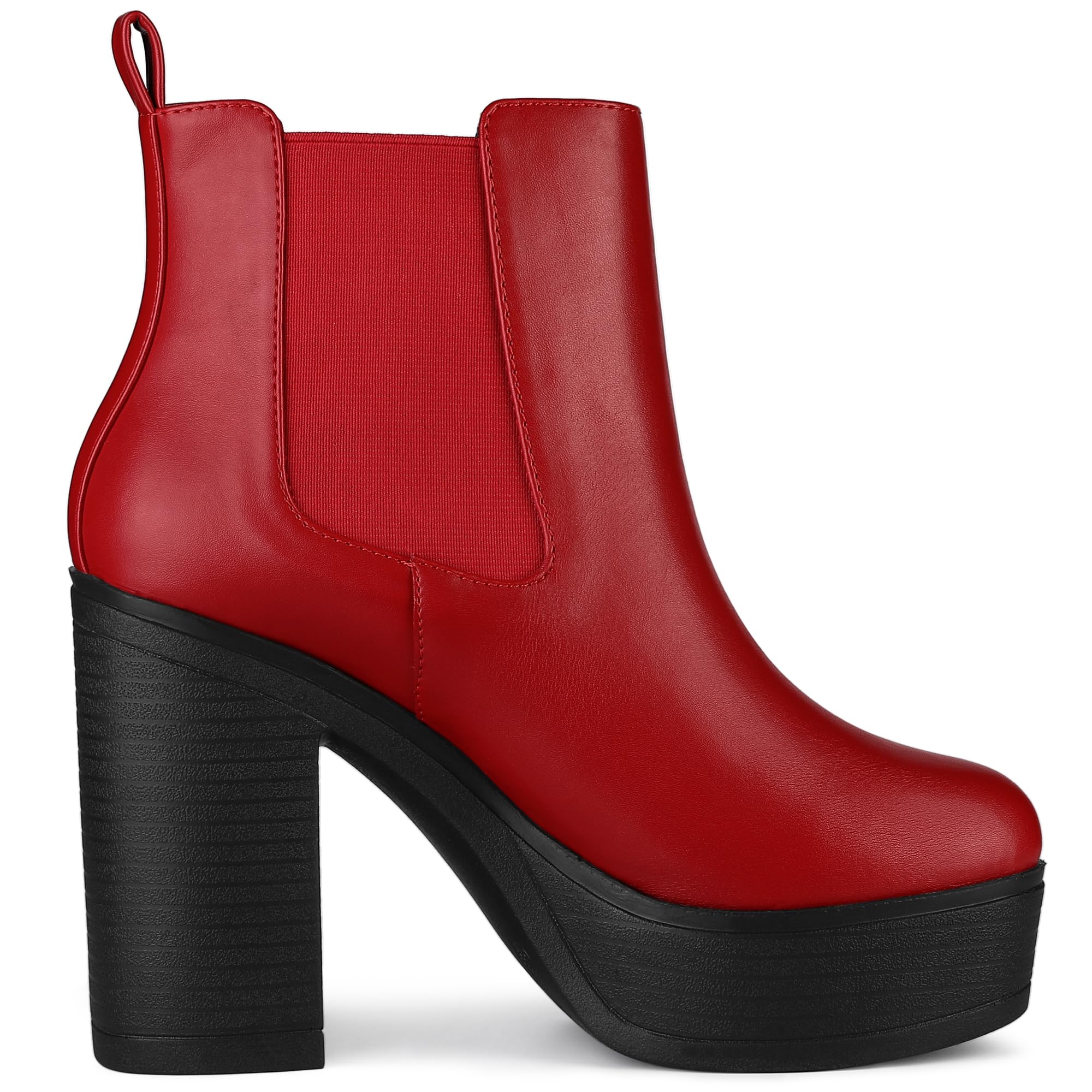 Allegra K Women's Chunky Heel Chelsea Ankle Boots - Stylish Platform Booties for Fall & Winter | Perfect for Office, Party & Night Out