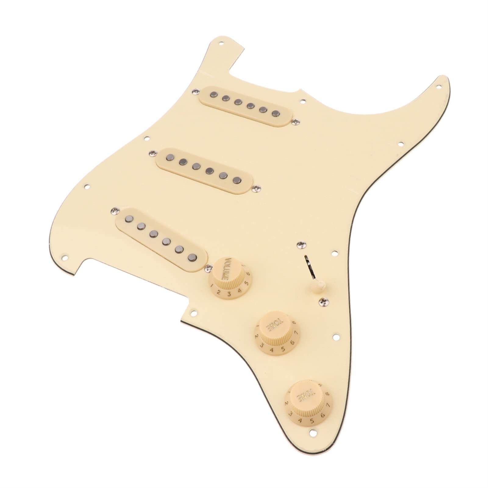 Fender Stratocaster Prewired Pickguard - 1-Ply Cream Yellow Alnico Loaded Pickguard with Screws | Easy Installation for Electric Guitar Upgrades & DIY Repairs