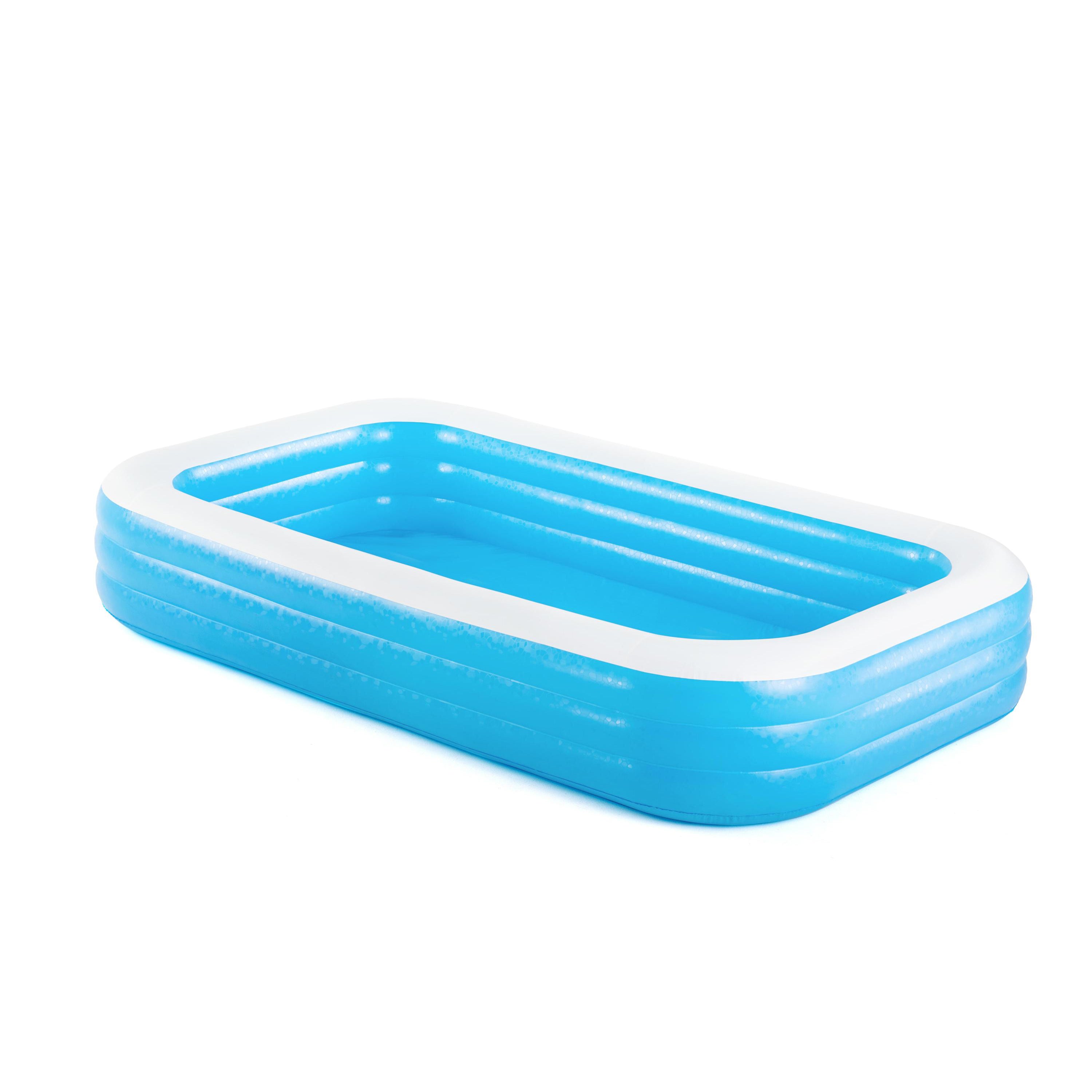 Bestway H2OGO! 10-Foot Rectangular Inflatable Family Swimming Pool - Blue | Perfect for Backyard Fun, Summer Parties & Kids Outdoor Activities