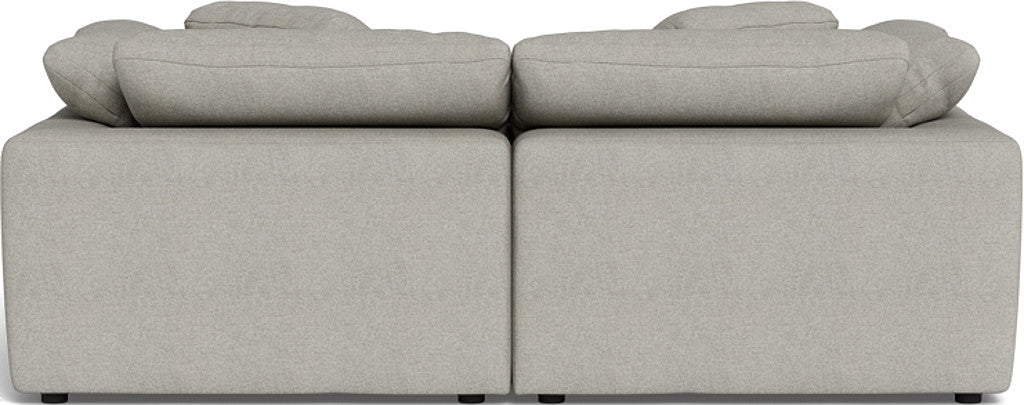 Fluffy 2-Piece Sectional Sofa with Ottoman - Soft Plush Fabric Living Room Couch for Cozy Home, Apartment, or Dorm Comfort - Perfect for Lounging, Movie Nights & Small Spaces