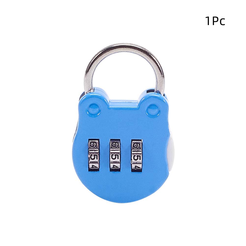 MroMax 3 Digit Combination Padlock - Resettable Zinc Alloy Mini Safe Lock with Keyless Security (Blue, 1 Pack) - Perfect for Lockers, Gym Bags, Toolboxes & Travel Luggage