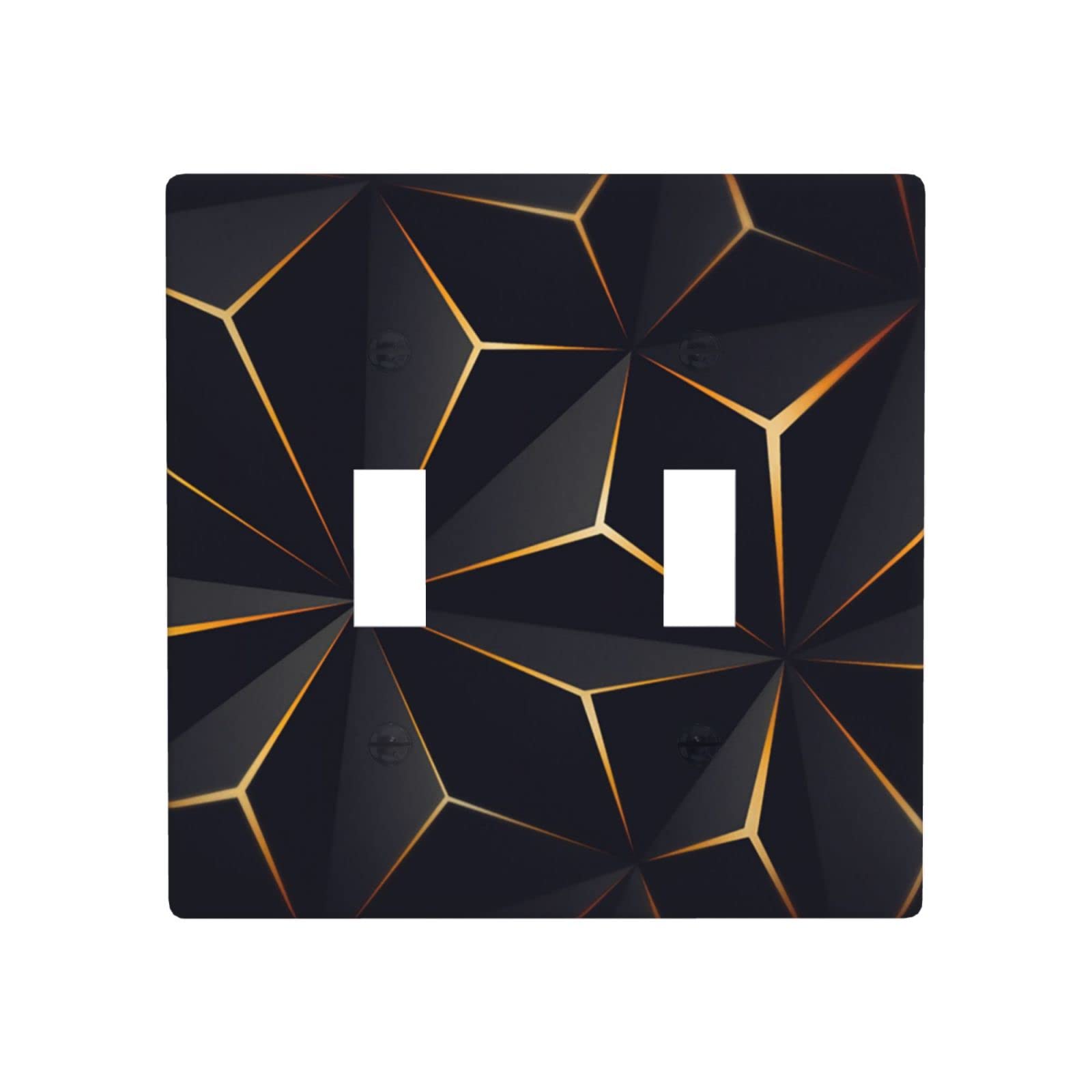 Modern Abstract Diamond Pattern Light Switch Cover - Double Toggle 2 Gang Wall Plate (4.50