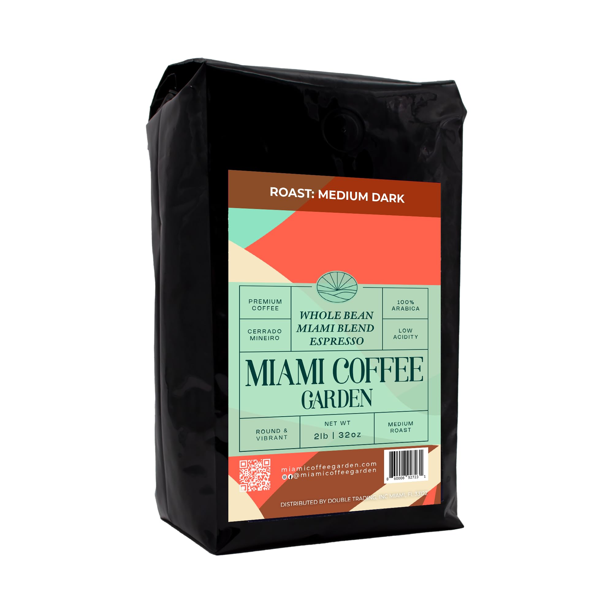Miami Blend Espresso Beans - Medium Dark Roast, 100% Arabica, 2lb - Perfect for Home Brewing & Cafes
