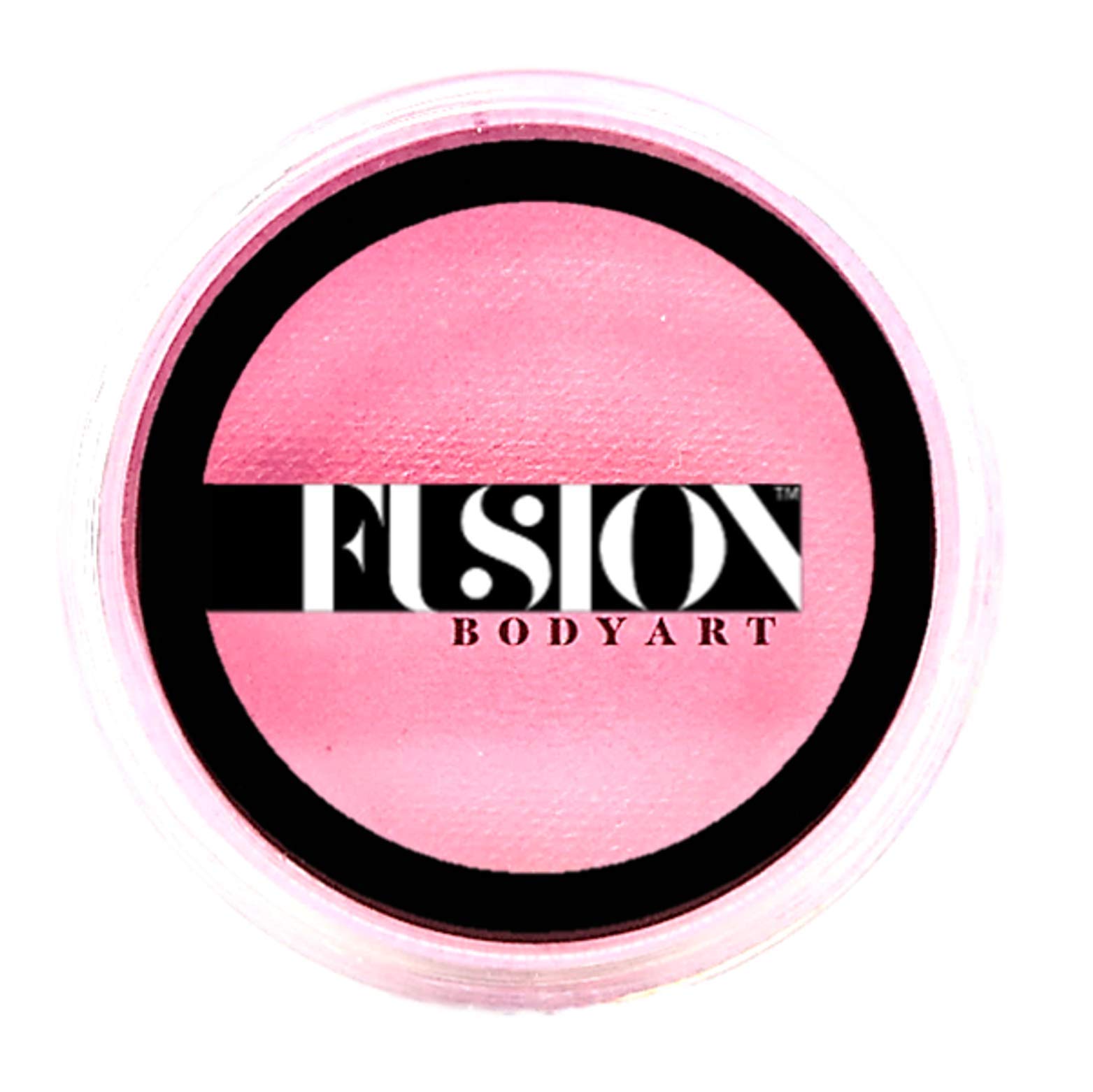 Fusion Body Art Pro Face Paint - Pearl Princess Pink (25g) | Professional Water Activated Shimmery Metallic Makeup Cake for Face & Body | Hypoallergenic, Non-Toxic, Vegan & Safe | Perfect for Halloween, Cosplay, Theater & Face Painting Parties