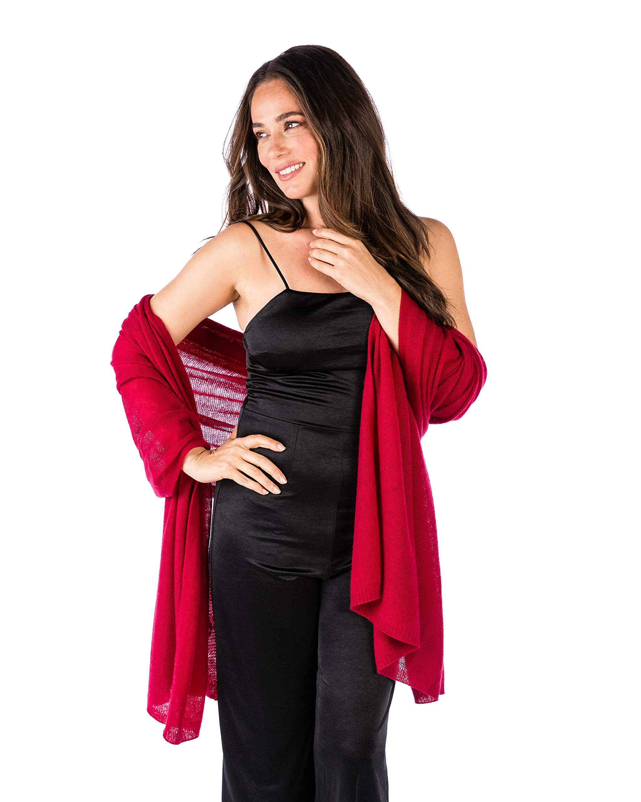 100% Pure Cashmere Lightweight Travel Wrap - Soft & Luxurious Shawl for Women, Airplane Blanket, Cozy Scarf - Perfect for Travel, Office & Gifts