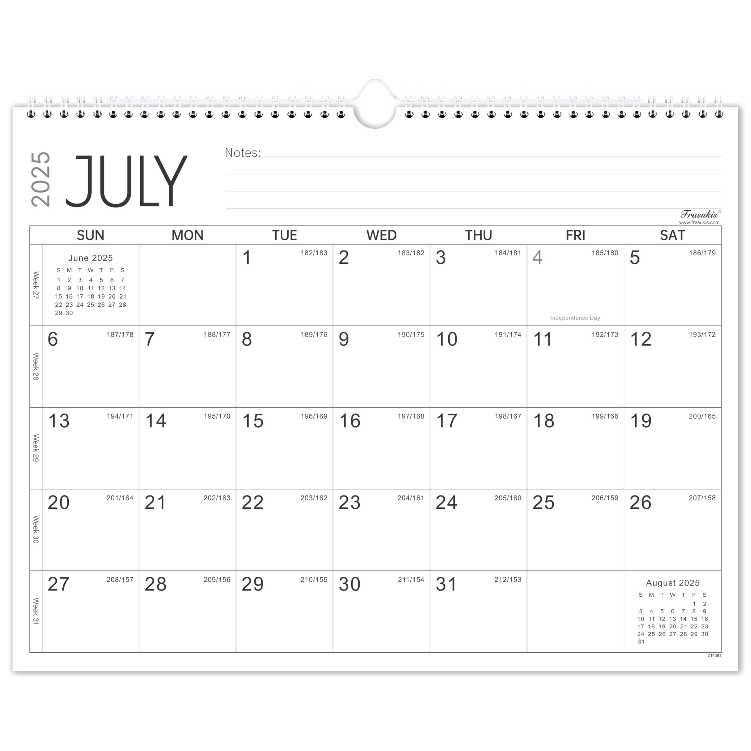 2025-2027 Wall Calendar | 24-Month Planner from July 2025 to June 2027 | 14.8