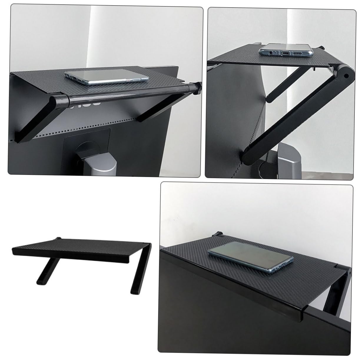 LALADEFIEE 1-Piece Adjustable Wall Mount Monitor Stand for Laptop, LCD TV - 360° Rotating Shelf with ABS Plastic Construction - Perfect for Home Office, Gaming Setup & Space-Saving Workspaces