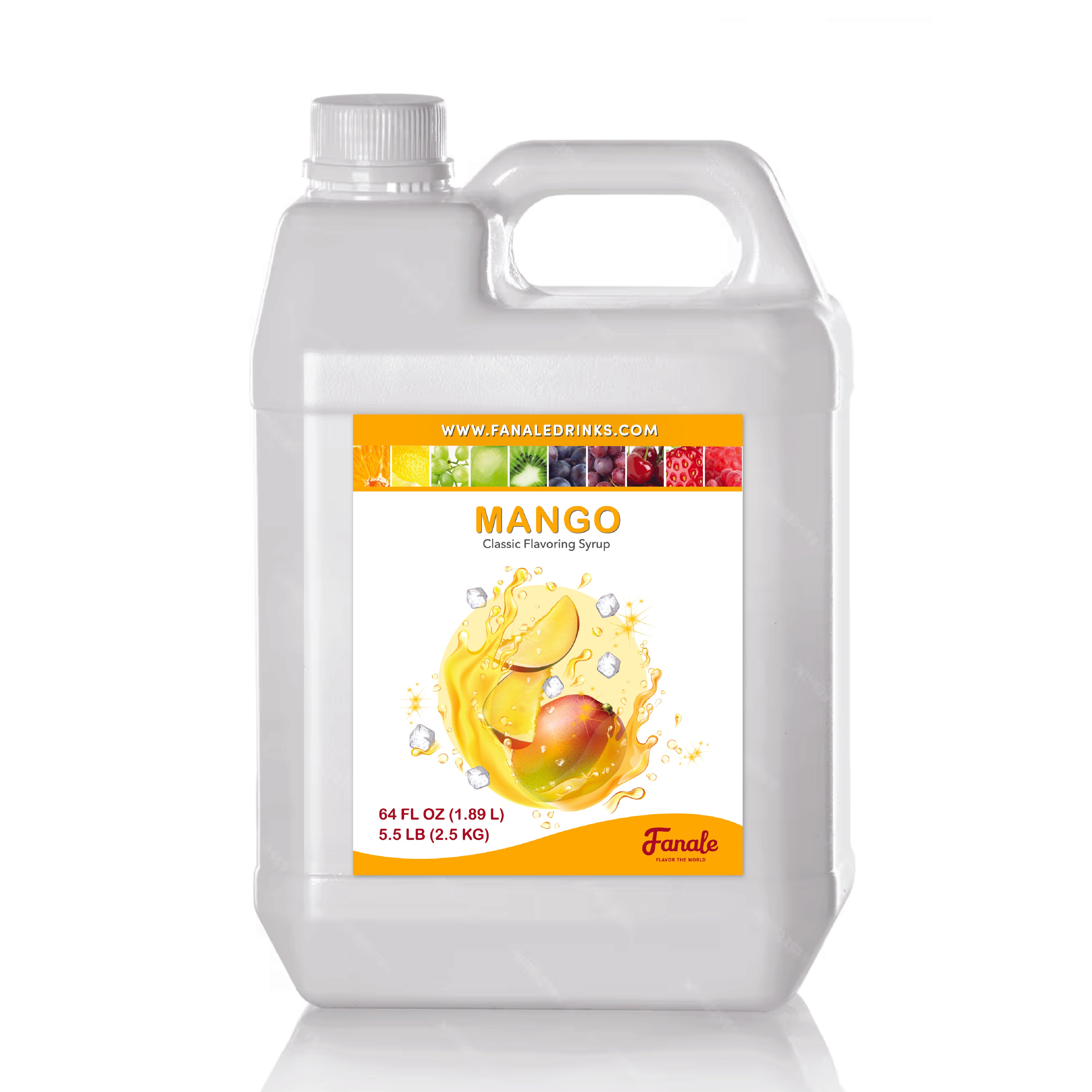 Premium Mango Syrup for Cocktails & Desserts - 5.5 lb Bottle (6-Pack Case) - Perfect for Smoothies, Mocktails, Bubble Tea & Baking