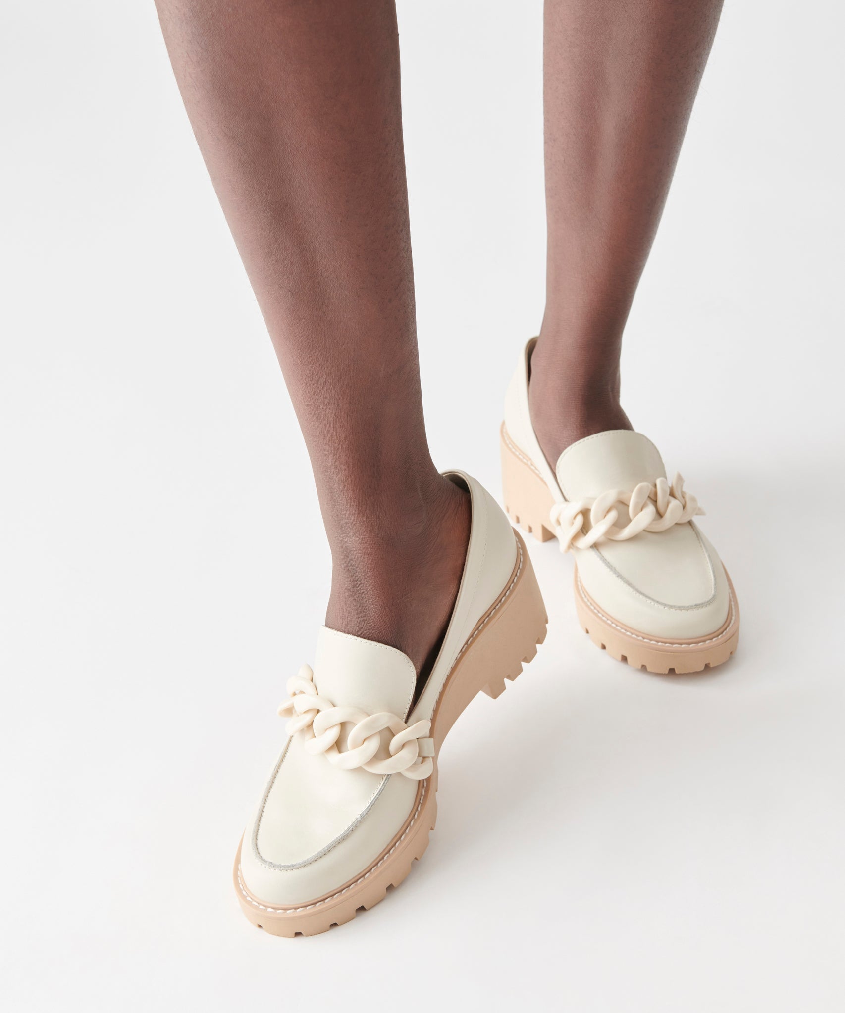 HARIS IVORY LEATHER LOAFERS for Women - Comfortable Slip-On Shoes - Casual & Office Wear - Perfect for Work, Travel & Everyday Use