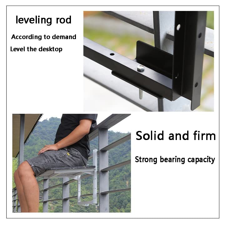 **Outdoor Folding Side Table - Adjustable Wall-Mounted Hanging Table for Patio, Balcony, Deck - Perfect for Small Spaces, Drinks, and Gardening**