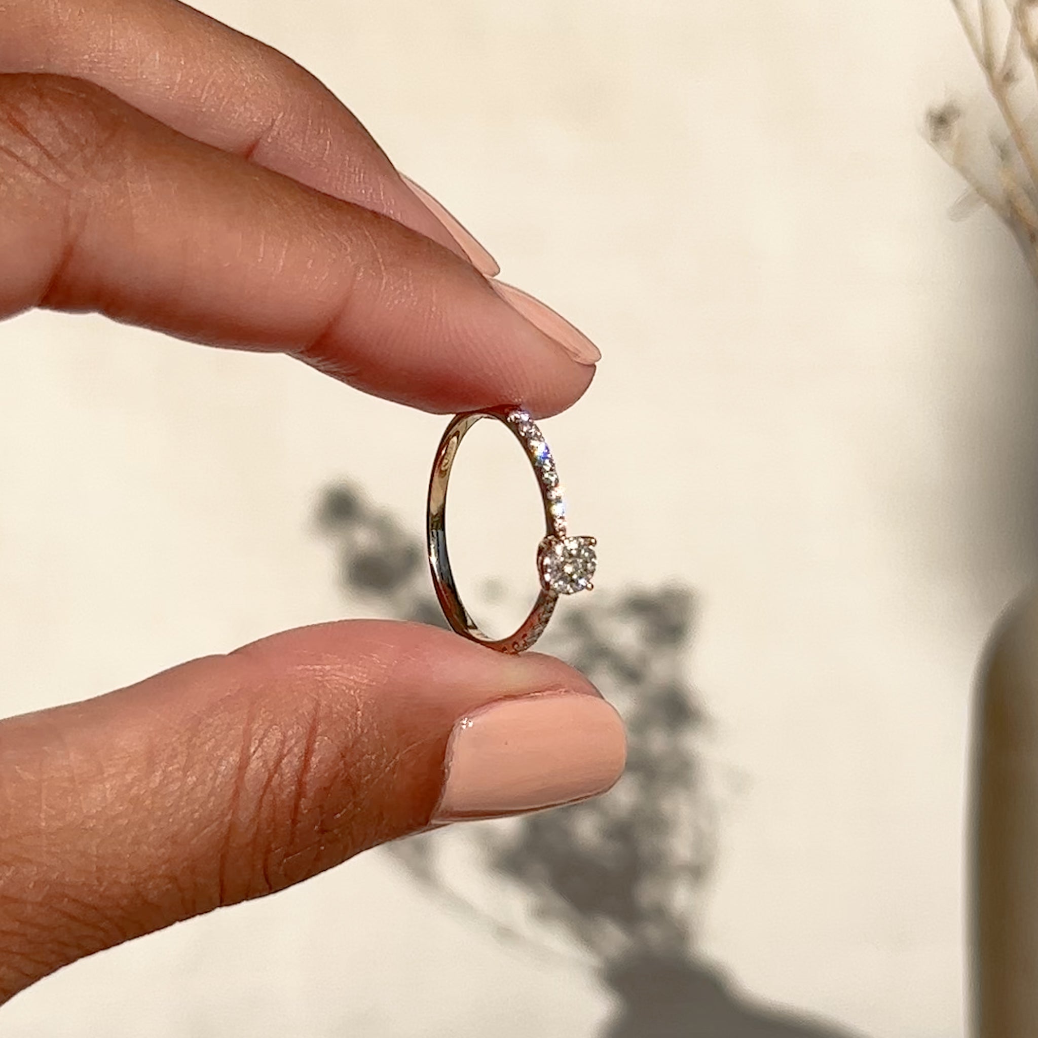 14K Gold Round Cluster Diamond Ring for Women - Elegant Bridal & Engagement Jewelry Gift for Her
