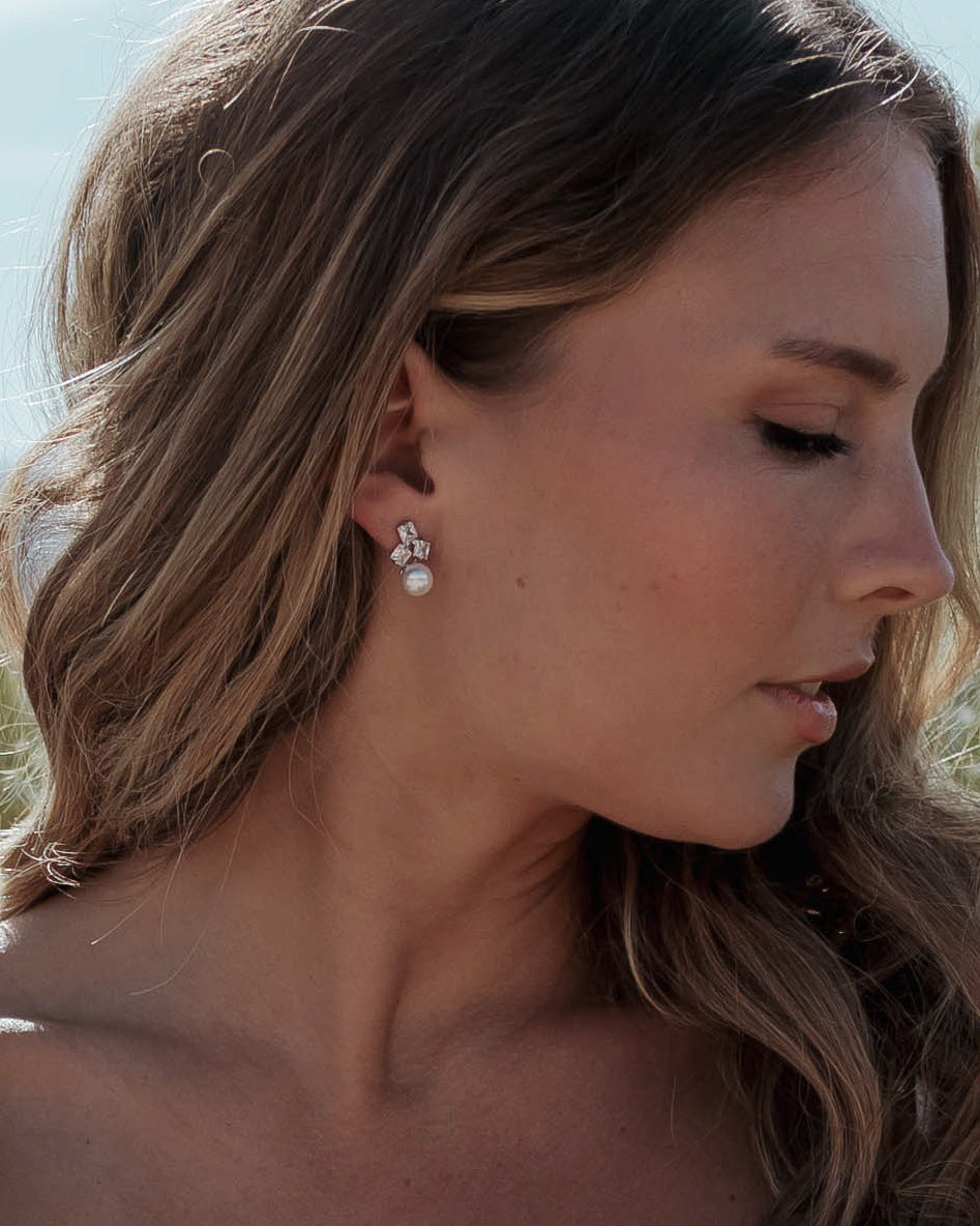 Janna Pearl Stud Earrings for Women - 14K Gold Plated Elegant Pearl Earrings | Perfect for Weddings, Parties & Everyday Wear