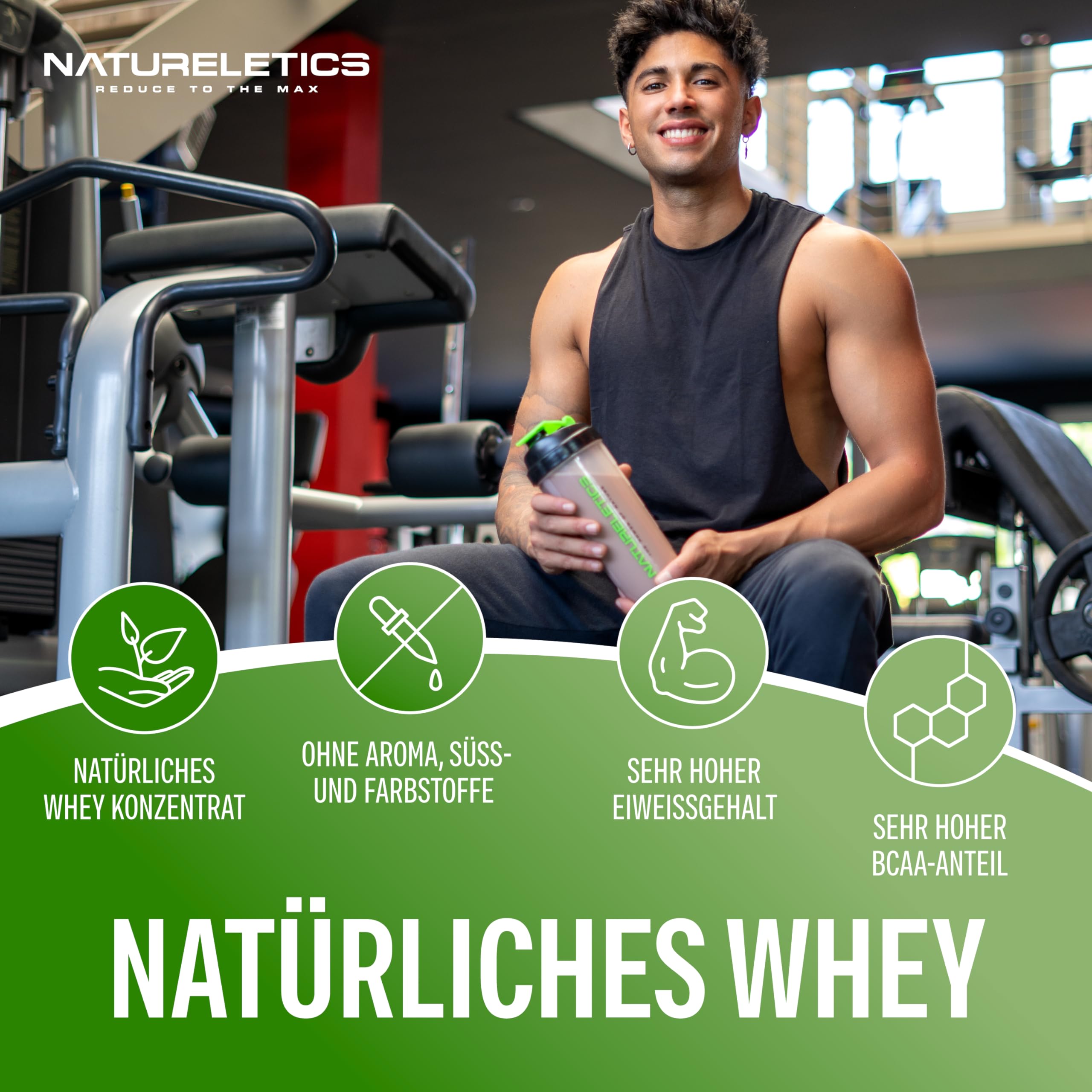 NATURELETICS 1 kg 100% Pure Instantized Premium Whey Protein Powder - Unsweetened, No Added Sugar, High 22% BCAA Content, Neutral Flavor | Ideal for Post-Workout Recovery, Muscle Building & Weight Management