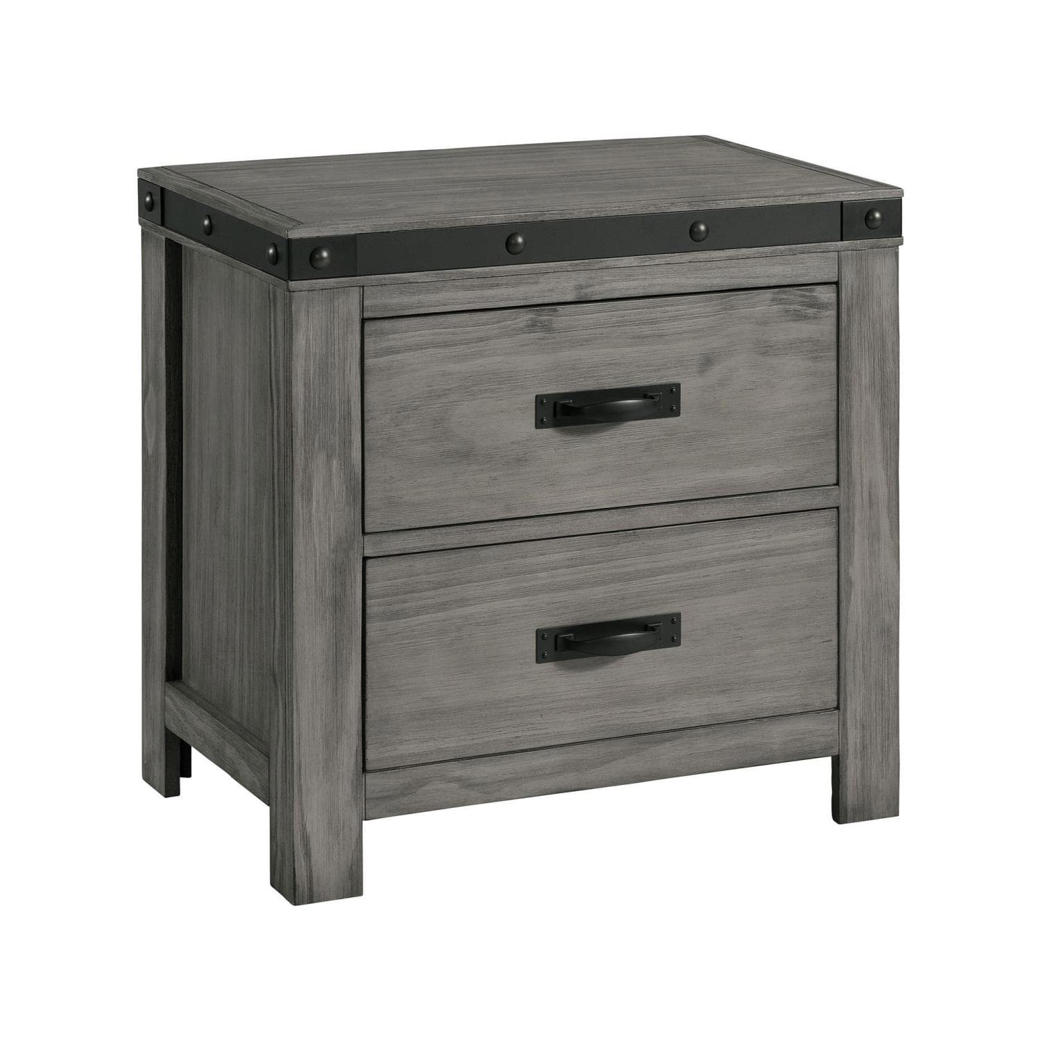 Picket House Furnishings Montauk 2-Drawer Nightstand - Solid Wood Bedside Table with Storage for Bedroom, Living Room & Guest Room - Perfect for Small Spaces & Home Decor