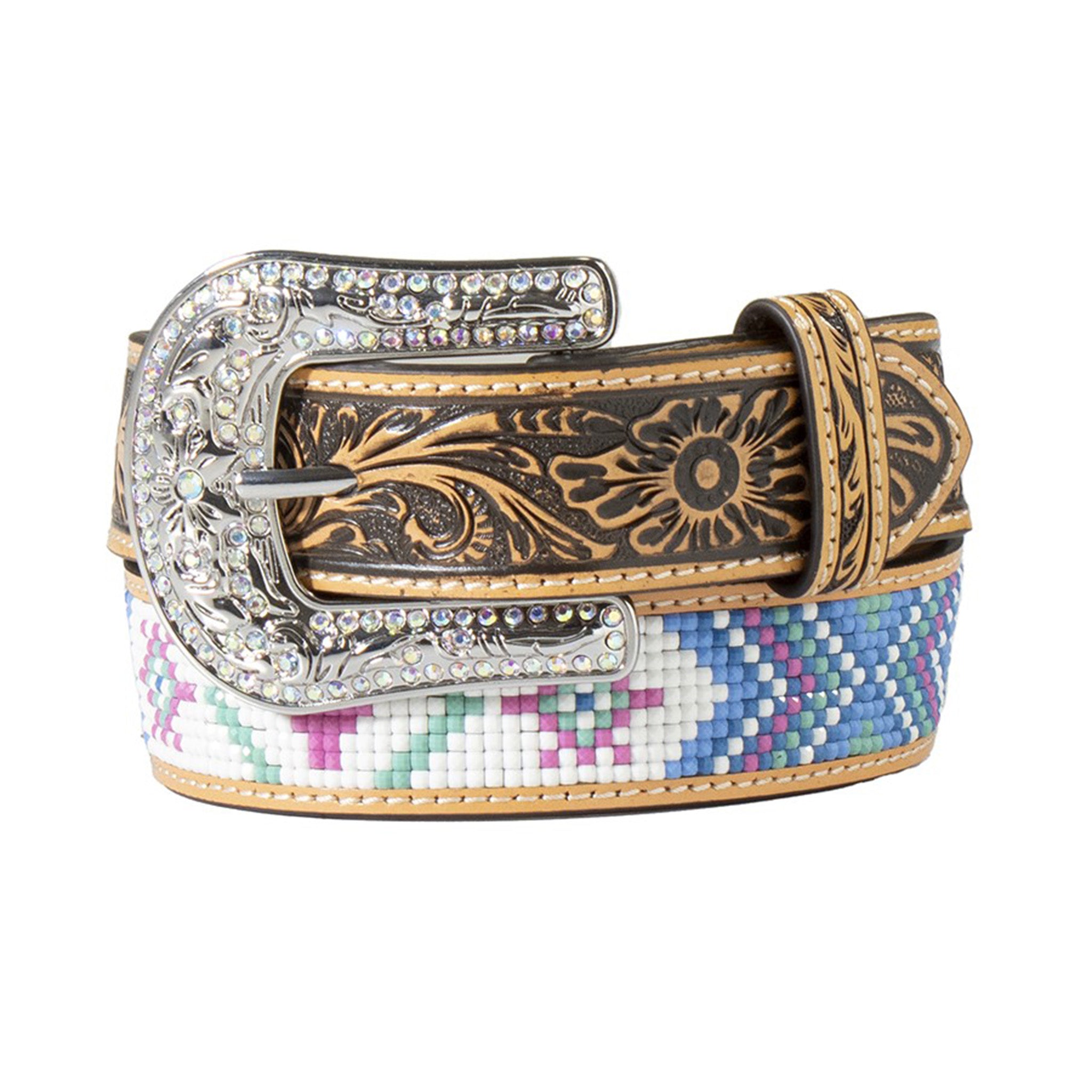 Angel Ranch Girls Beaded Multi-Color Belt for Western Outfits & Cowgirl Fashion | Stylish Accessory for Jeans, Dresses & Country Wear