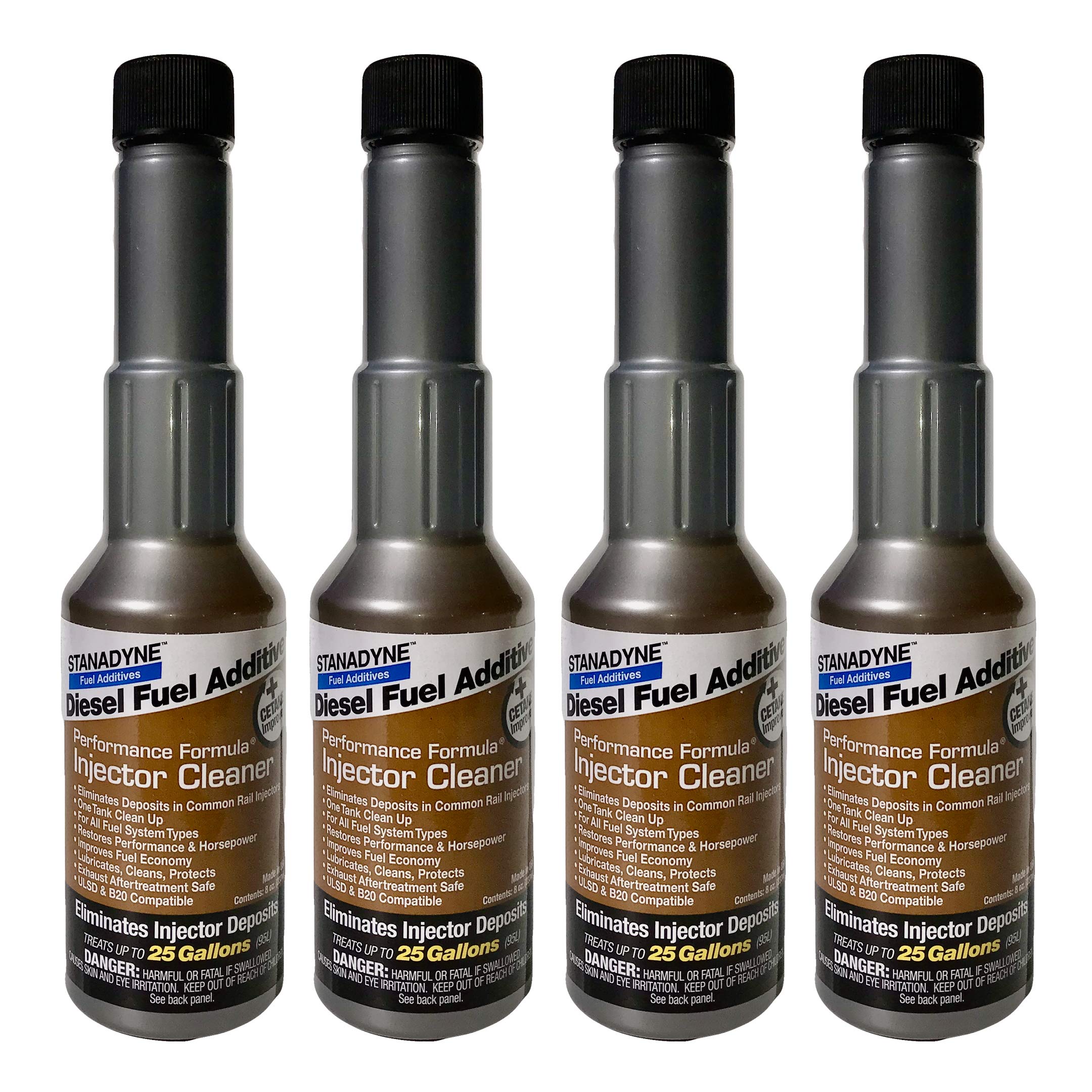 Stanadyne Performance Diesel Injector Cleaner - 4 Pack (8oz Bottles) #43562 | Improves Fuel Efficiency & Engine Performance for Trucks, SUVs, and Heavy-Duty Vehicles