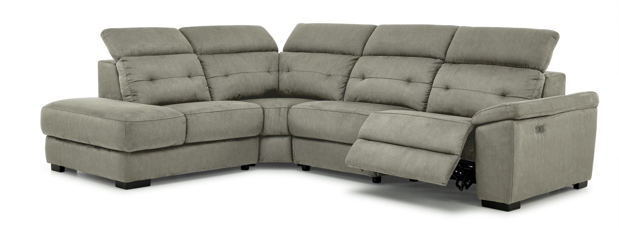 Colorado 4-Piece Power Reclining Sectional Sofa with Left-Facing Chaise in Silver - Perfect for Living Room, Home Theater & Family Gatherings