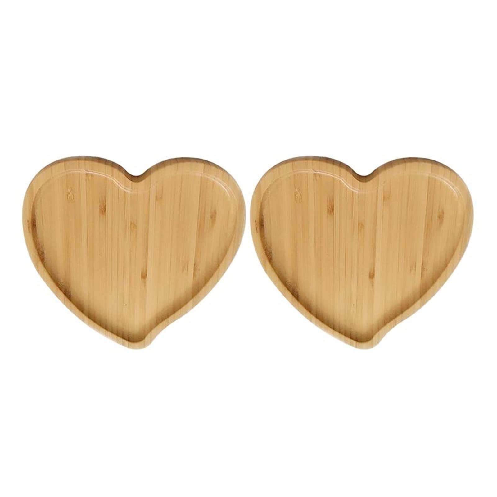 2Pcs Heart Shaped Wooden Serving Tray for Food, Tea, Coffee, Fruits, Bread & Snacks - Perfect for Romantic Breakfast, Afternoon Tea & Party Serving (Color: 2)