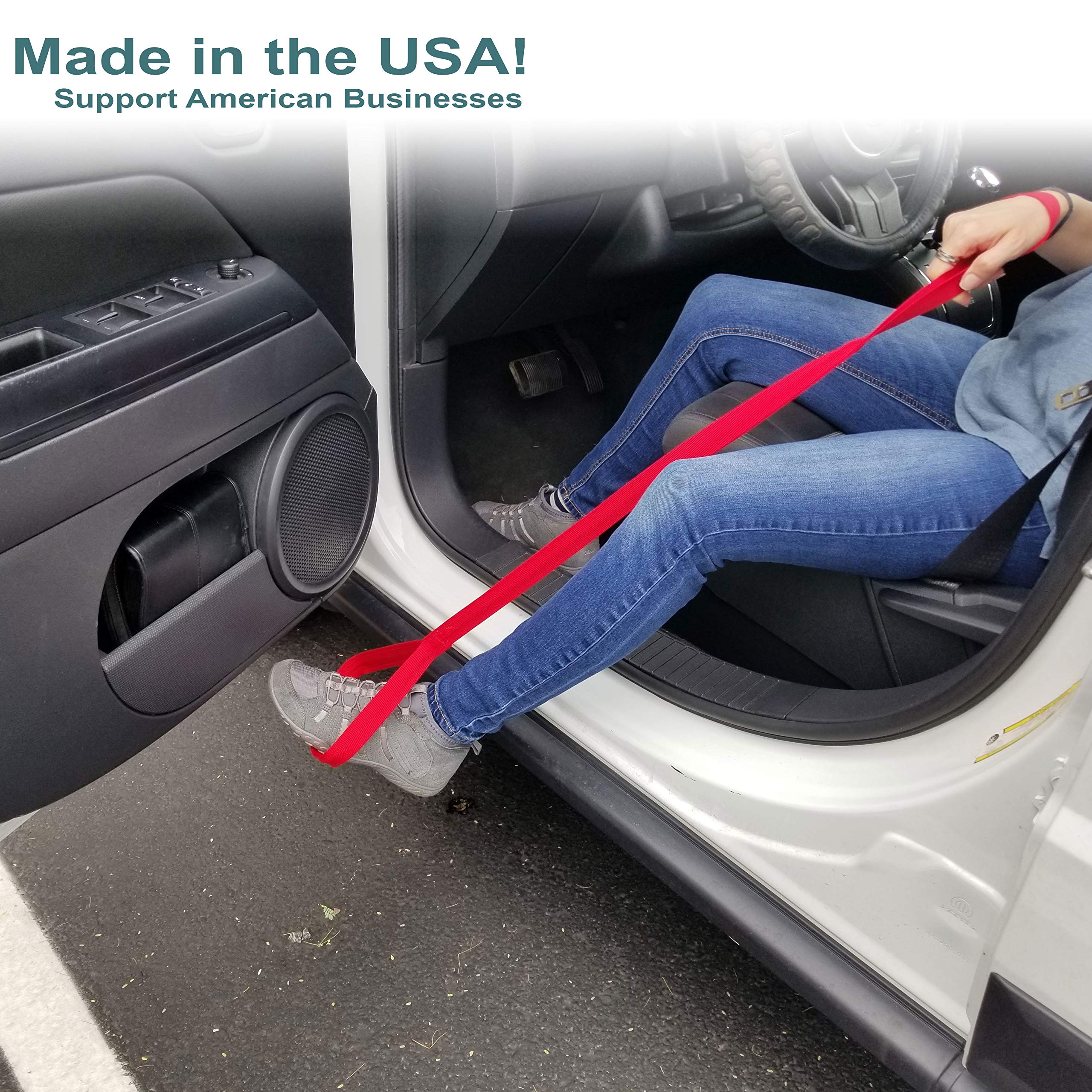 Red Leg Lifter - USA Made Rigid Mobility Aid for Hip Surgery & Physical Therapy - Assist with Wheelchair Transfers & Bed Lifting - Ideal for Post-Surgery Recovery & Elderly Care