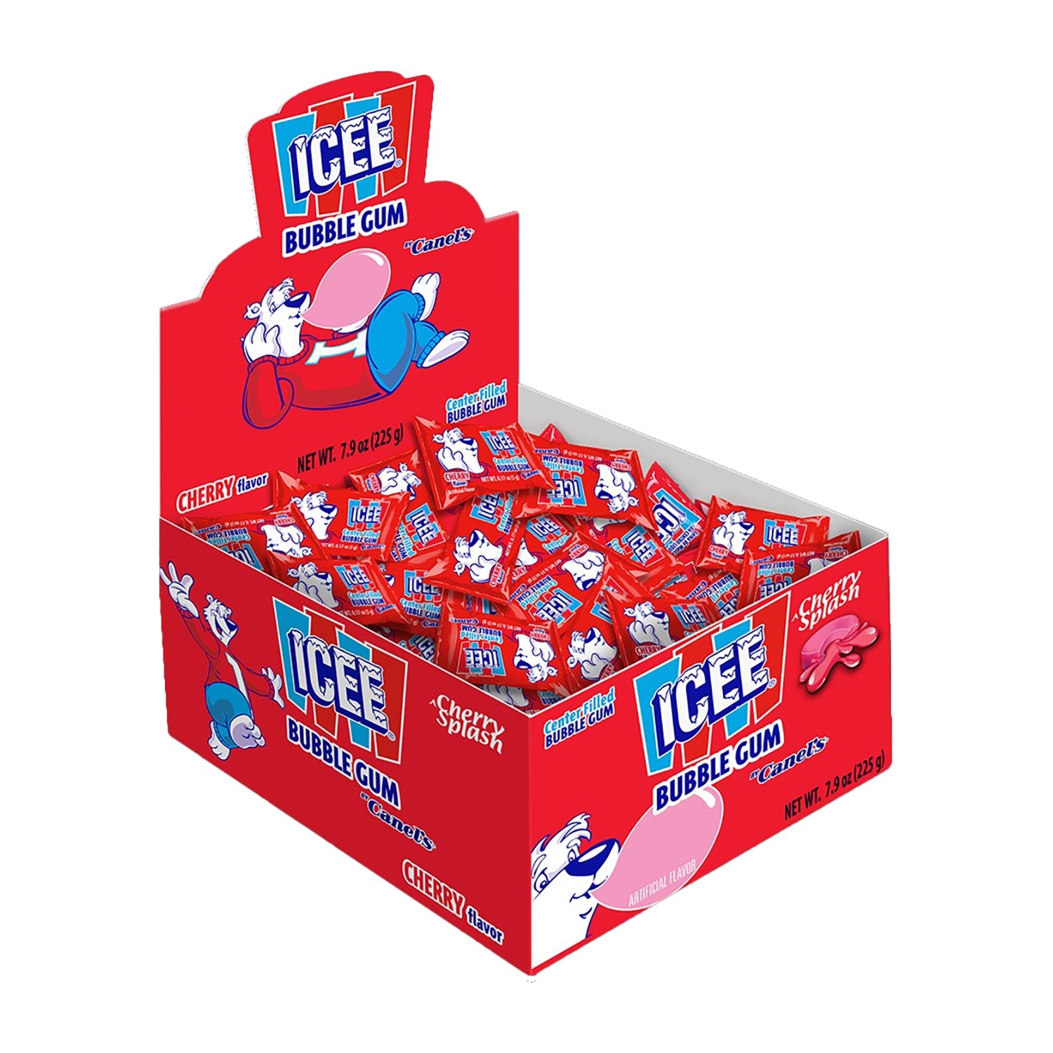 Icee Gum Cherry Flavor - 45 Count Box | Chewy Bubble Gum for Kids & Adults - Perfect for Parties, Road Trips & Snacking
