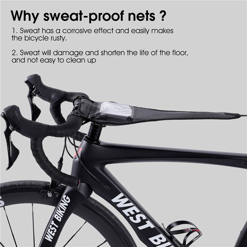 **Sweatbands for Bike Trainer with Phone Pouch - Sweat Absorbing Guard for Indoor Cycling, MTB & Road Bikes - Perfect for Home Exercise & Gym Workouts**