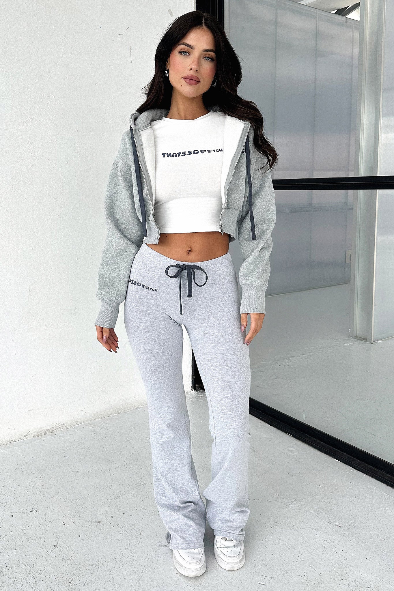 Bamba Cropped Jacket for Women - Stylish Grey Outerwear for Spring & Fall | Casual Wear, Street Fashion, Layering