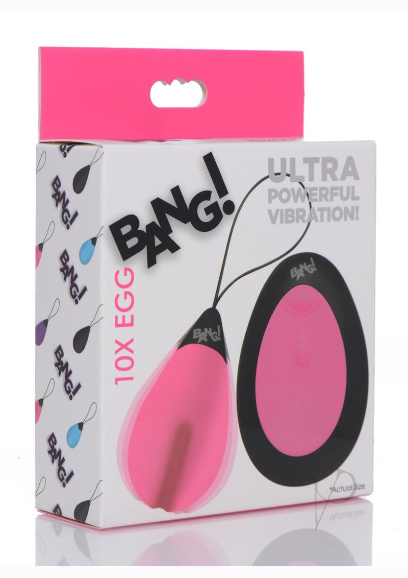 10X Rechargeable Silicone Vibrating Egg with Wireless Remote Control - Pink | Powerful G-Spot Stimulator for Couples Play & Solo Pleasure | Waterproof & Quiet Adult Toy for Bedroom Fun