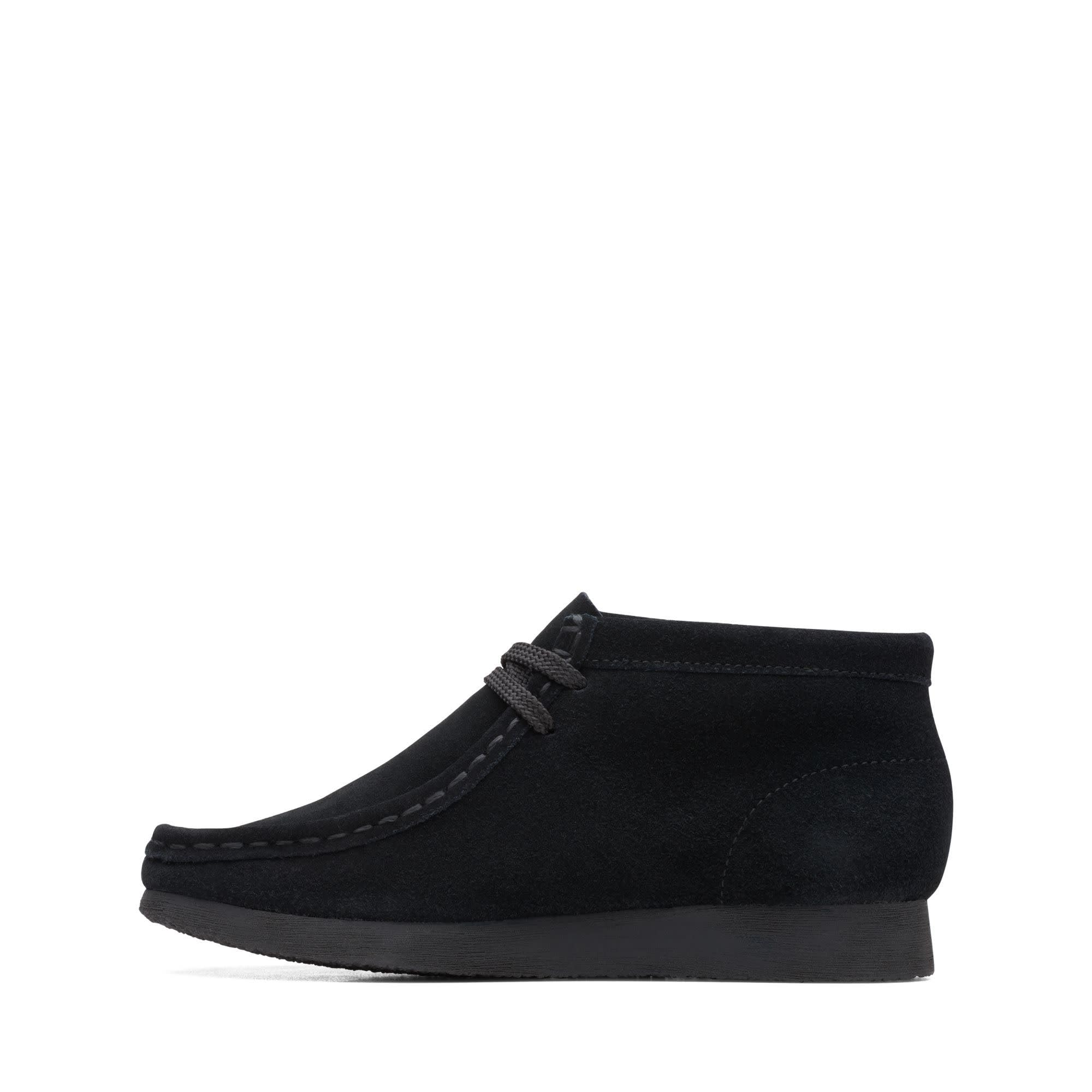 Clarks Original Wallabee Boots for Big Kids - Black Suede, US Size Medium (1) - Comfortable School Shoes & Casual Everyday Wear