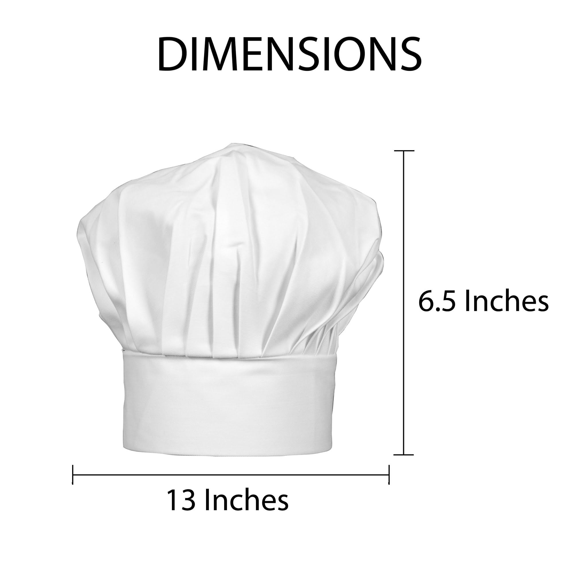 HIC Kitchen Professional Chef Hat for Adults - Heavyweight Cotton Twill Cooking Hat - Perfect for Restaurants, Culinary Schools & Home Cooking Enthusiasts