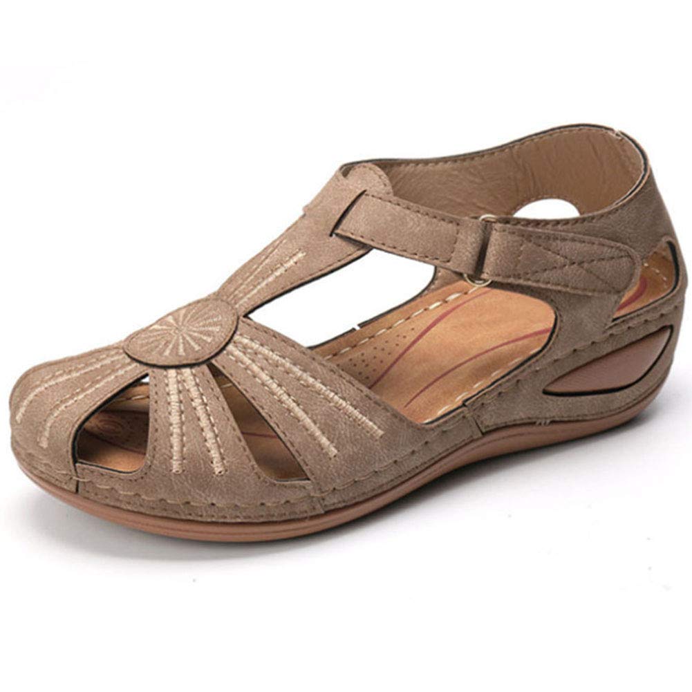 Vimisaoi Women's Comfortable Cutout Hook and Loop Summer Athletic Wedge Sandals - Breathable Walking Shoes for Beach, Gym & Outdoor Activities