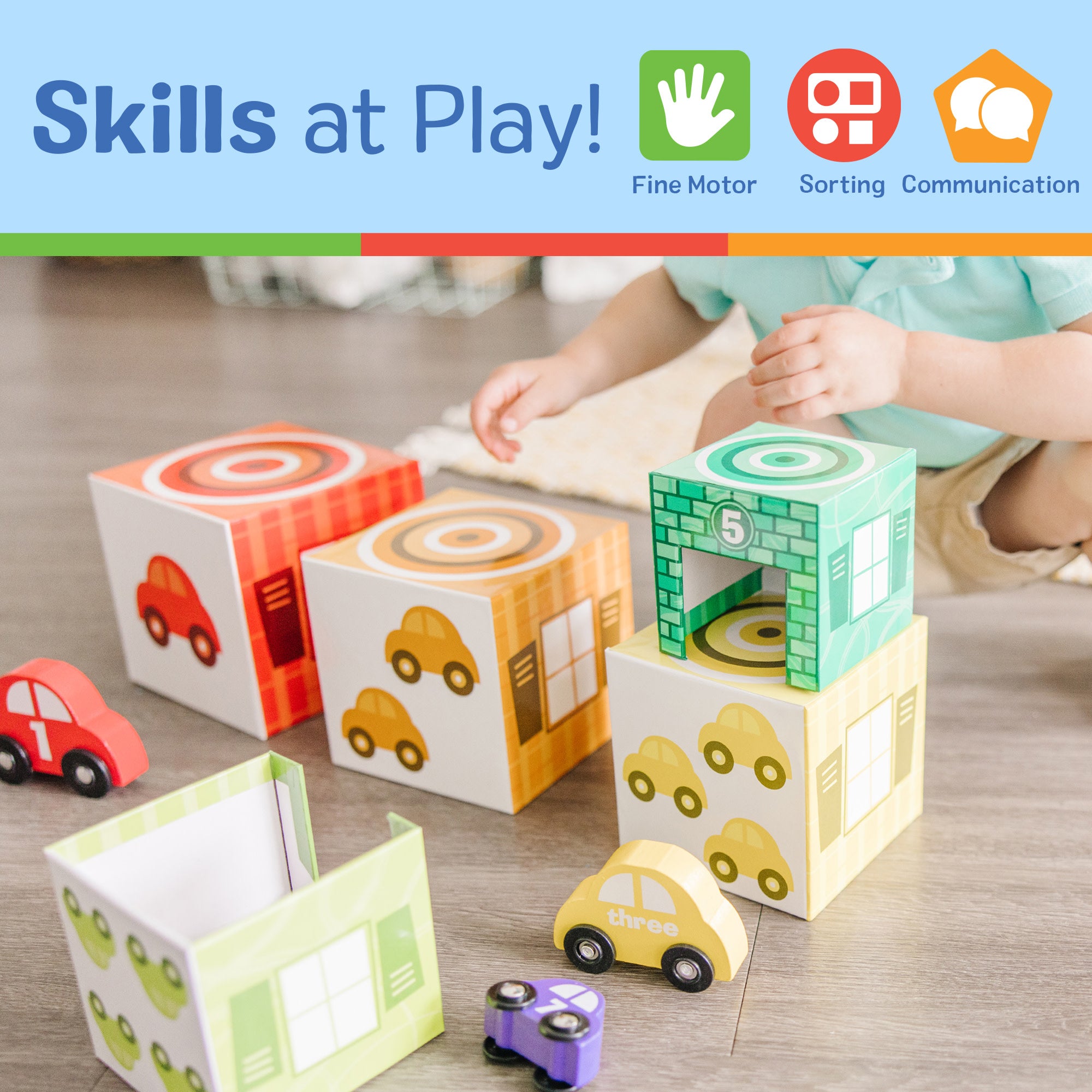 Nesting & Sorting Toy Garage with Cars for Kids - Fun Learning & Play for Toddlers - Perfect for Pretend Play & Early Childhood Development