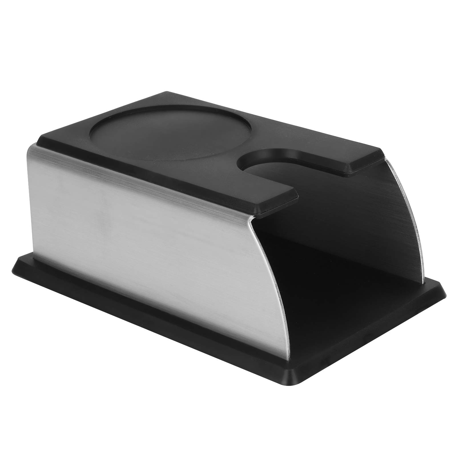 Premium Silicone Coffee Tamper Stand - Non-Slip, Durable & Removable Tamper Holder for Baristas - Perfect for Espresso Tamping in Coffee Shops & Home Brewing (Black)