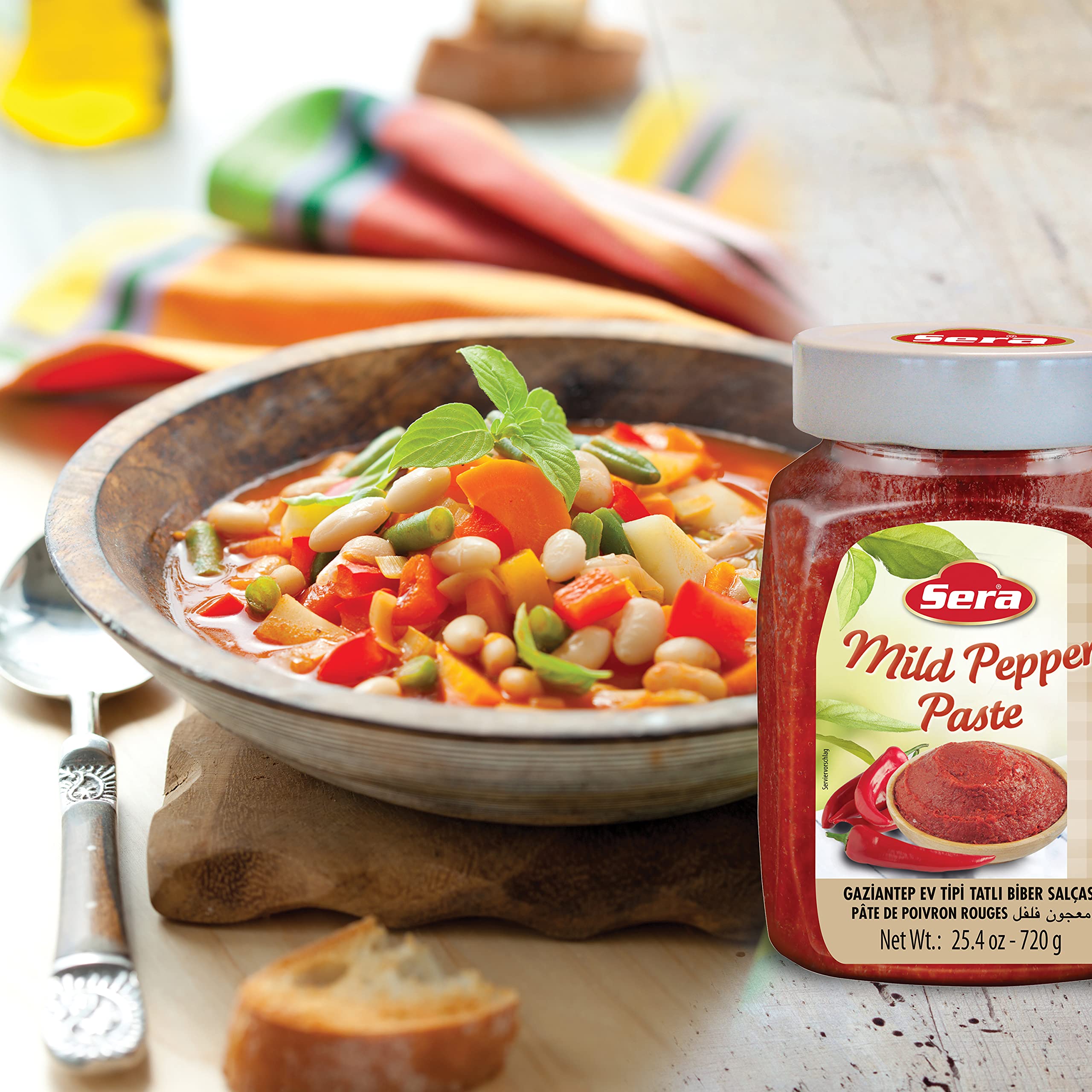 Sera Mild Pepper Paste 25.4 Oz (2 Pack) – Sugar-Free, No Artificial Preservatives – Add Spicy Flavor to Cooking, Sandwiches, Tacos & BBQ – Perfect for Home Chefs & Food Lovers