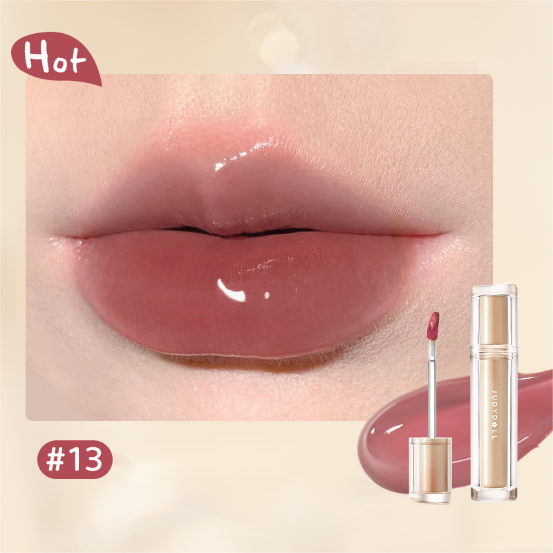 Judydoll Iced Tea Glass Lip Gloss - Hydrating Shiny Lip Gloss with Vitamin E, Long Lasting & Non-Sticky - Perfect for Daily Wear, Date Night & Makeup Looks