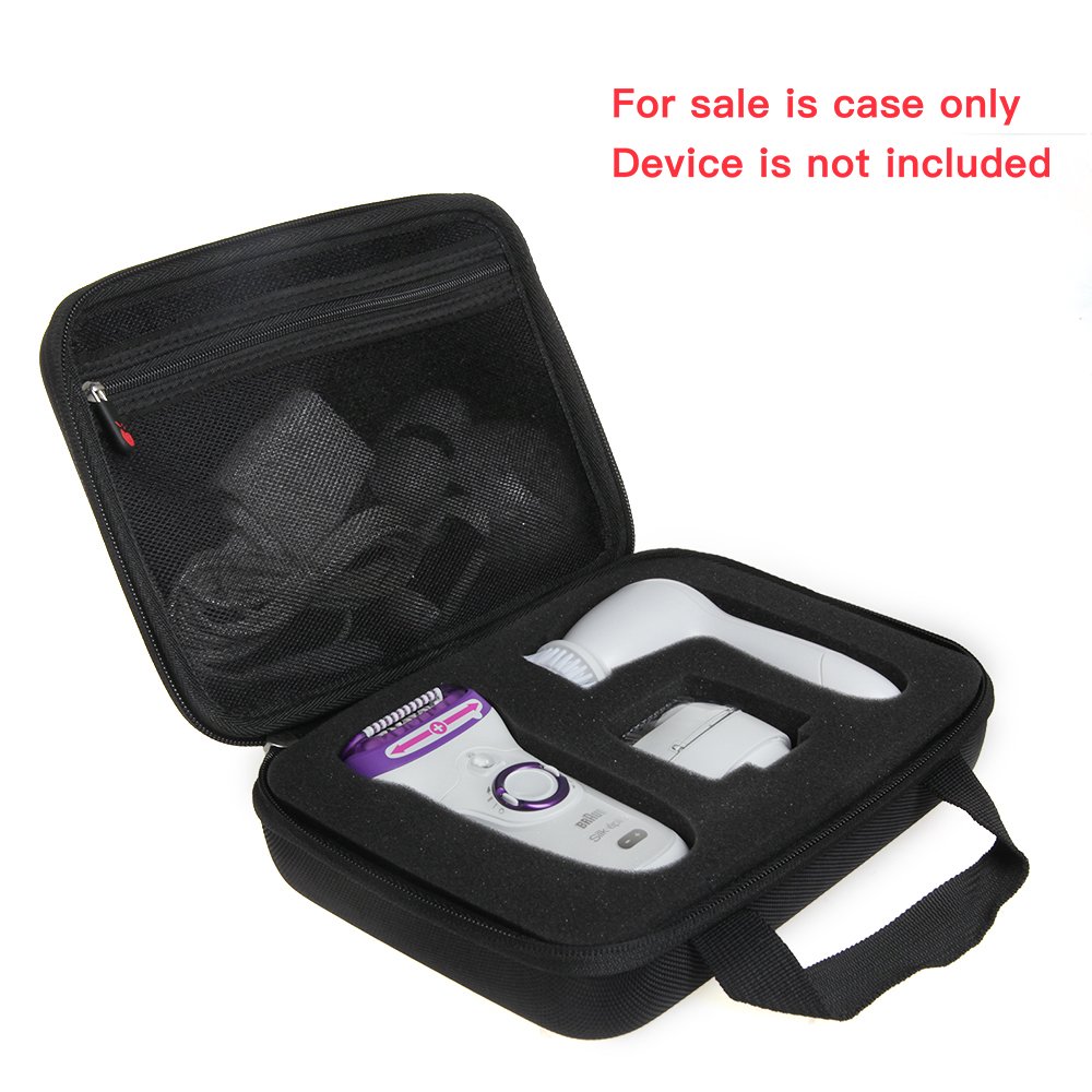 Hermitshell Hard Travel Case for Braun Silk-épil 9 9-579 Wet & Dry Cordless Epilator - Protective Storage for Women's Electric Hair Removal Shaver - Perfect for Travel, Gym & Home Use