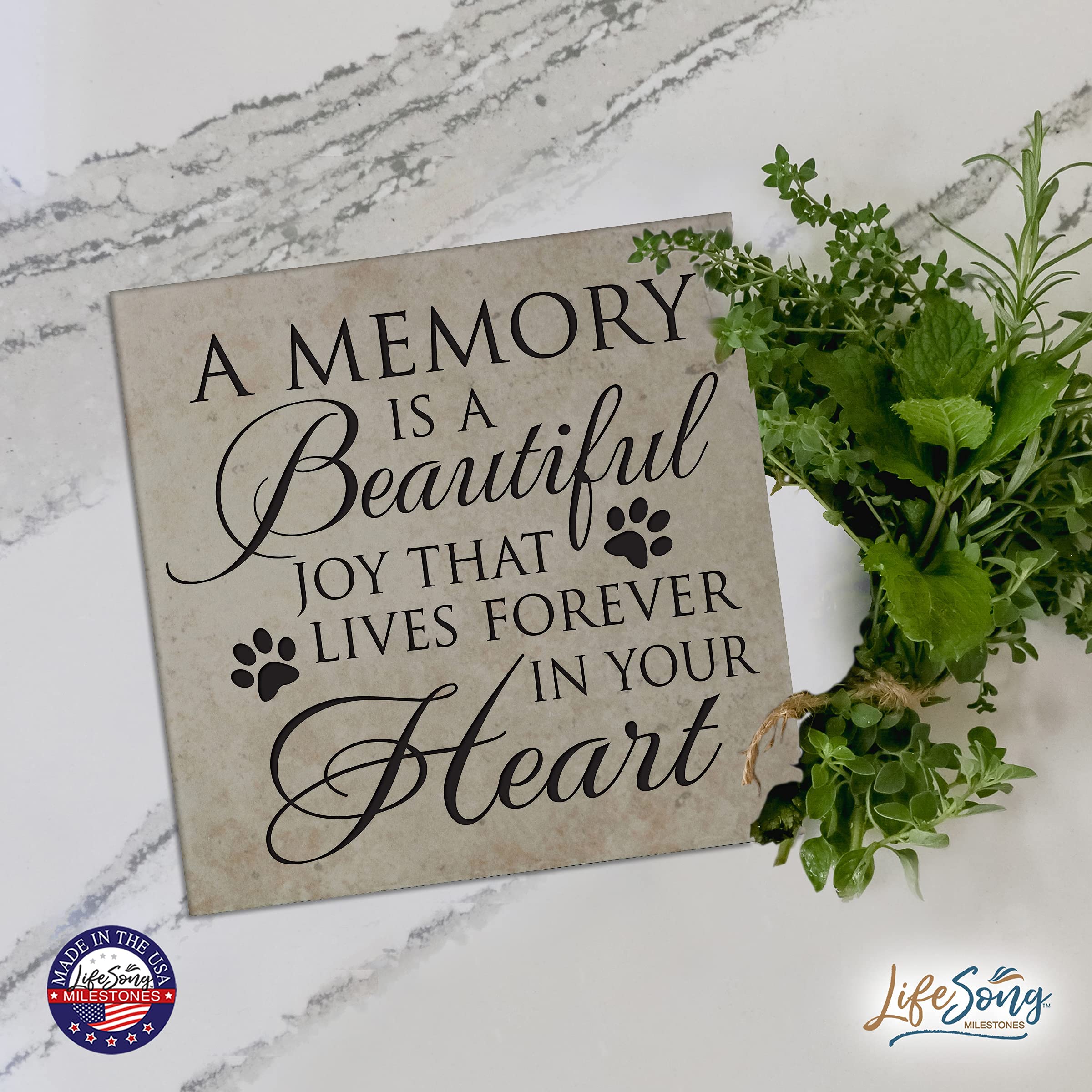 LifeSong Milestones Ceramic Trivets Set - Heat Resistant 5.75x5.75 Inch Kitchen Decor Accessories for Table Insulation - Inspirational Verse Home & Office Decor - Perfect for Hot Dishes, Coffee Mugs, and Protecting Tables from Heat Damage