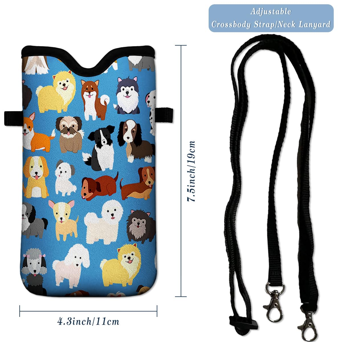 Waterproof Neoprene Phone Pouch 7.5