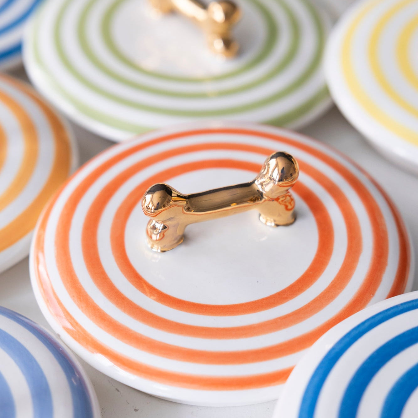 Jill Rosenwald X Polkadog Bone Jar Pepper - Stylish Ceramic Dog Treat Jar for Pet Treat Storage | Perfect for Kitchen Countertop or Pet Feeding Station Organization