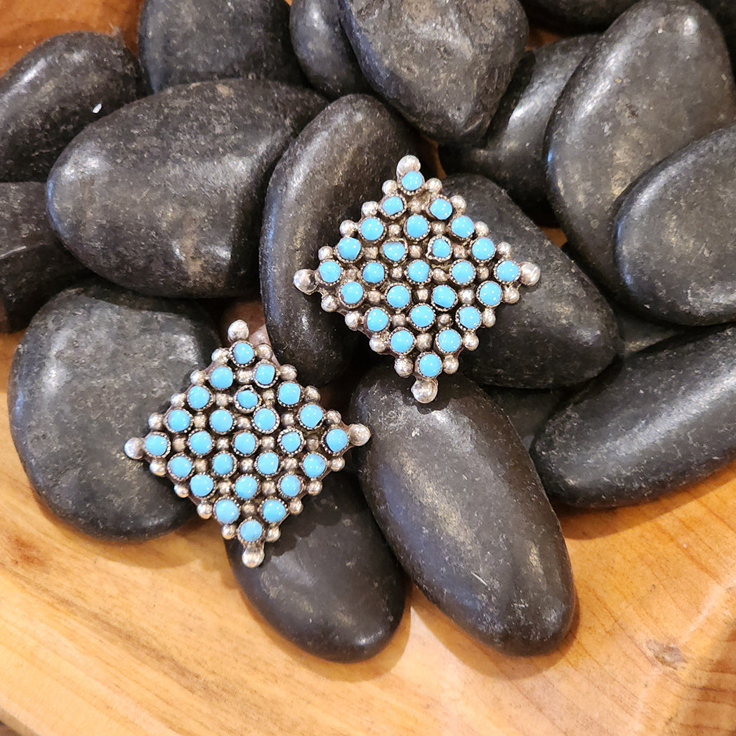 Shawna Snake Eye Turquoise Stud Earrings for Women - Genuine Turquoise Stone Studs for Everyday Wear & Gift Giving