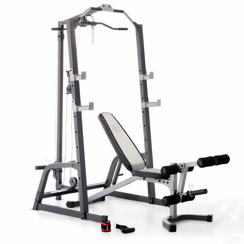 Marcy Pro Deluxe Power Cage System with Adjustable Weight Bench - Heavy Duty Home Gym Equipment for Strength Training & Bodybuilding (Model PM 5108) - Perfect for Garage Gyms & Home Workouts