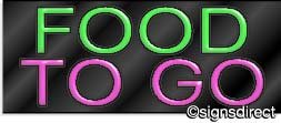 Vintage Neon 'Food to Go' Sign - Retro Diner Style LED Open Sign for Restaurants, Cafes & Bars - Perfect for Business Storefront, Home Decor, and Instagram Background