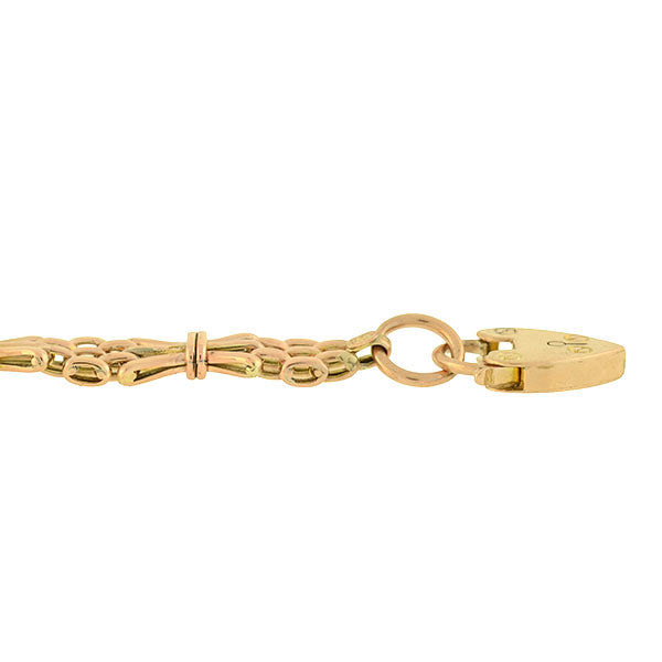 Victorian Style 9kt Gold Gate Link Bracelet with Heart Padlock Clasp - Elegant Jewelry Gift for Women, Perfect for Weddings, Anniversaries & Special Occasions