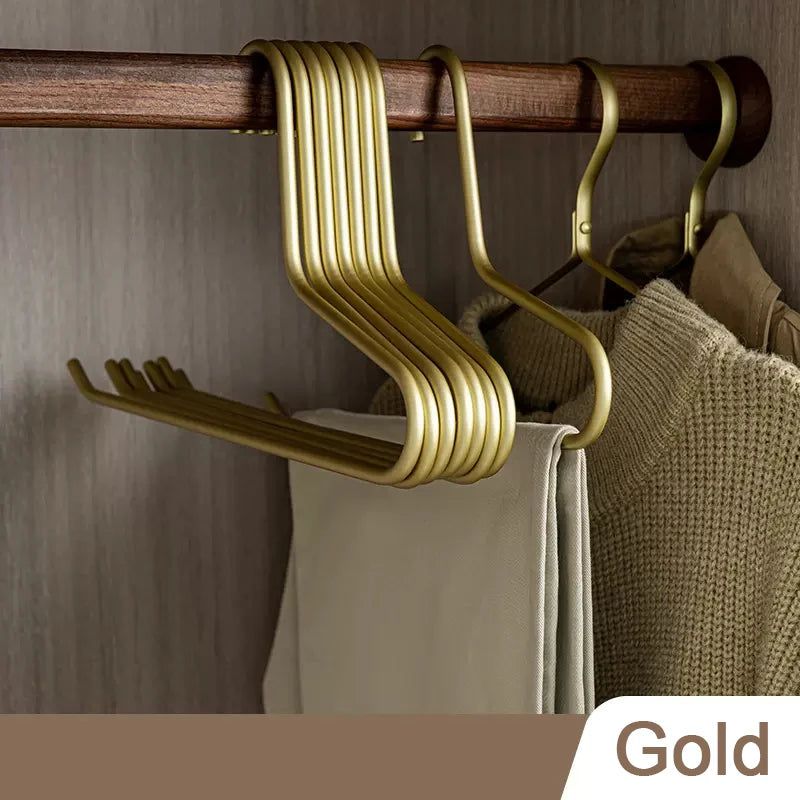 5-Pack Heavy Duty Triangle Clothes Hangers - Solid Metal Garment Hangers for Closet Organization, Pants, Skirts & Jackets - Space Saving Wardrobe Storage Solution