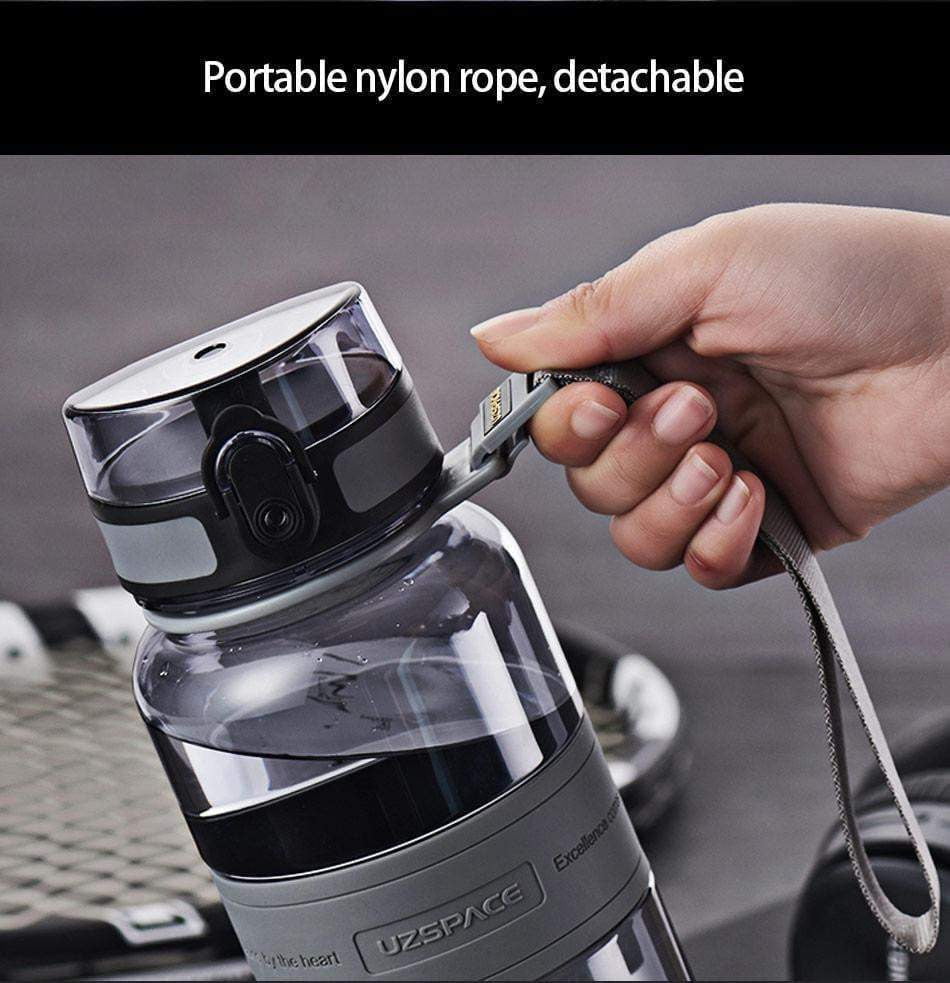 UZSPACE 32oz Gray Water Bottle for Men - BPA Free, Leakproof, Portable Sports & Travel Drink Bottle - Ideal for Gym, Hiking, Camping and Outdoor Activities