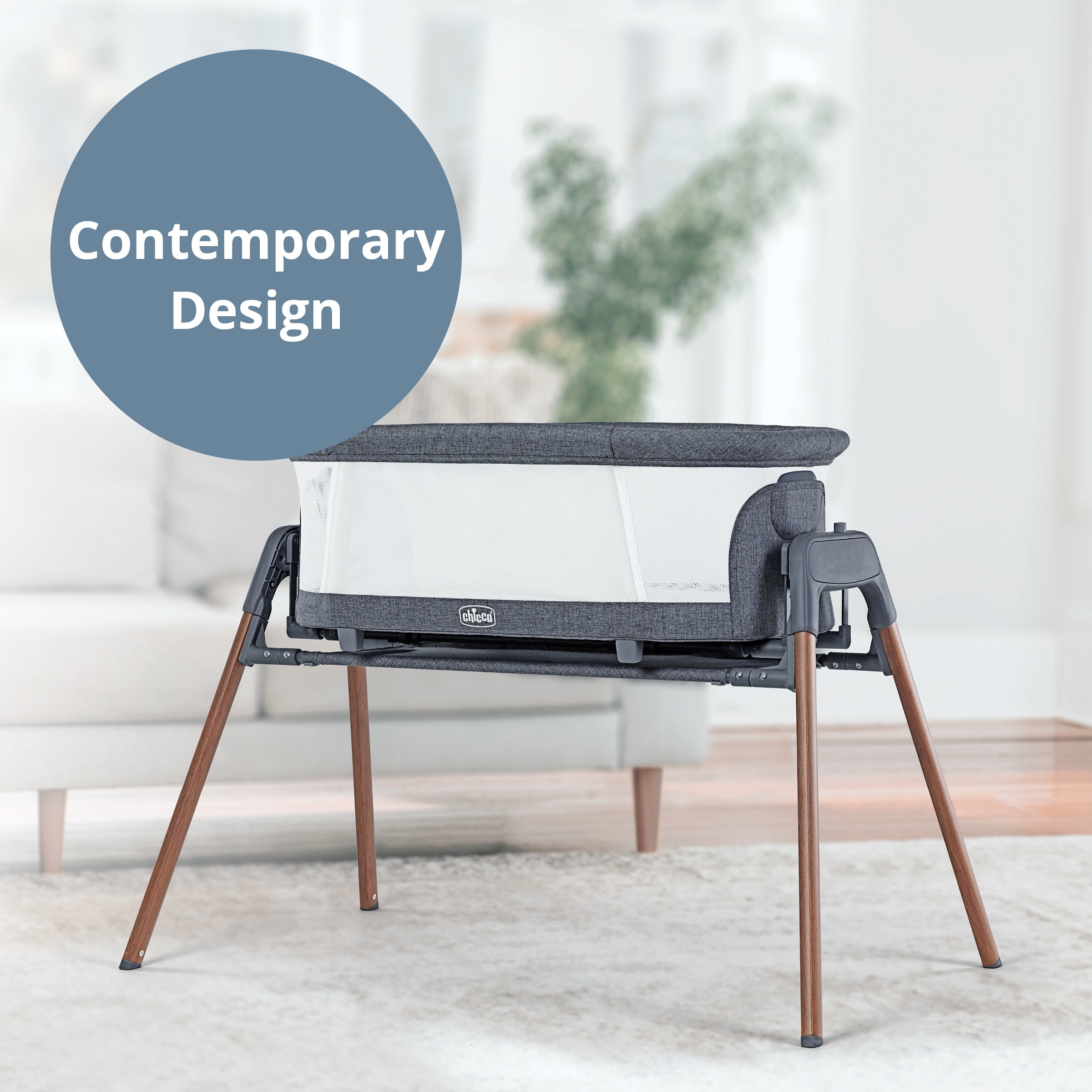 Chicco LullaGlide 3-in-1 Bassinet - Portable Baby Crib with Adjustable Height & Vibration - Perfect for Nursery, Bedroom & Travel