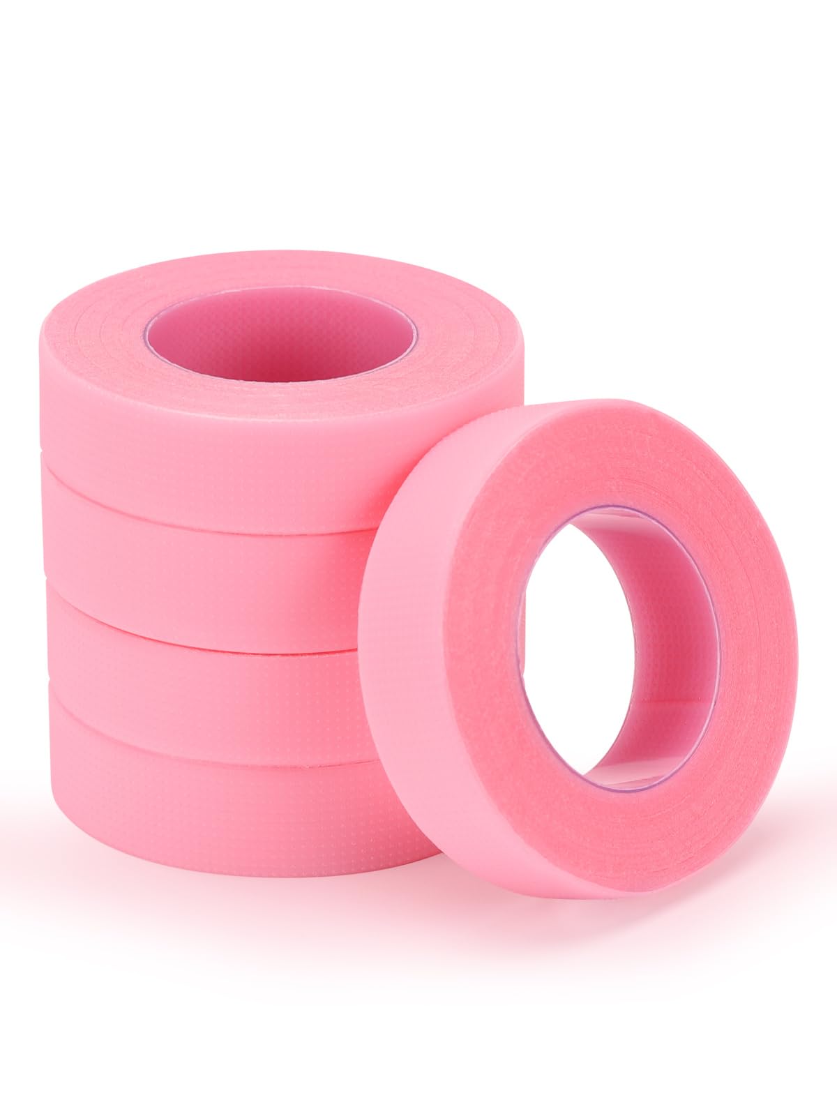 TEOYALL PE Lash Tapes - 5 Rolls Pink Adhesive Micropore Breathable Eyelash Extension Tapes (9m/10yd per Roll) - Professional Lash Extension Supplies for Salon & DIY Home Use