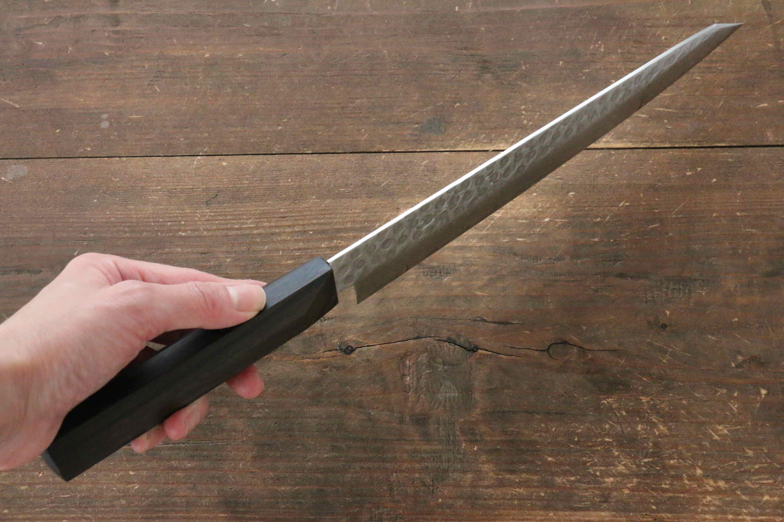 Premium Jikko VG10 17-Layer Japanese Sujihiki Slicing Knife 230mm with Ebony Wood Handle - Perfect for Sushi, Sashimi & Meat Carving