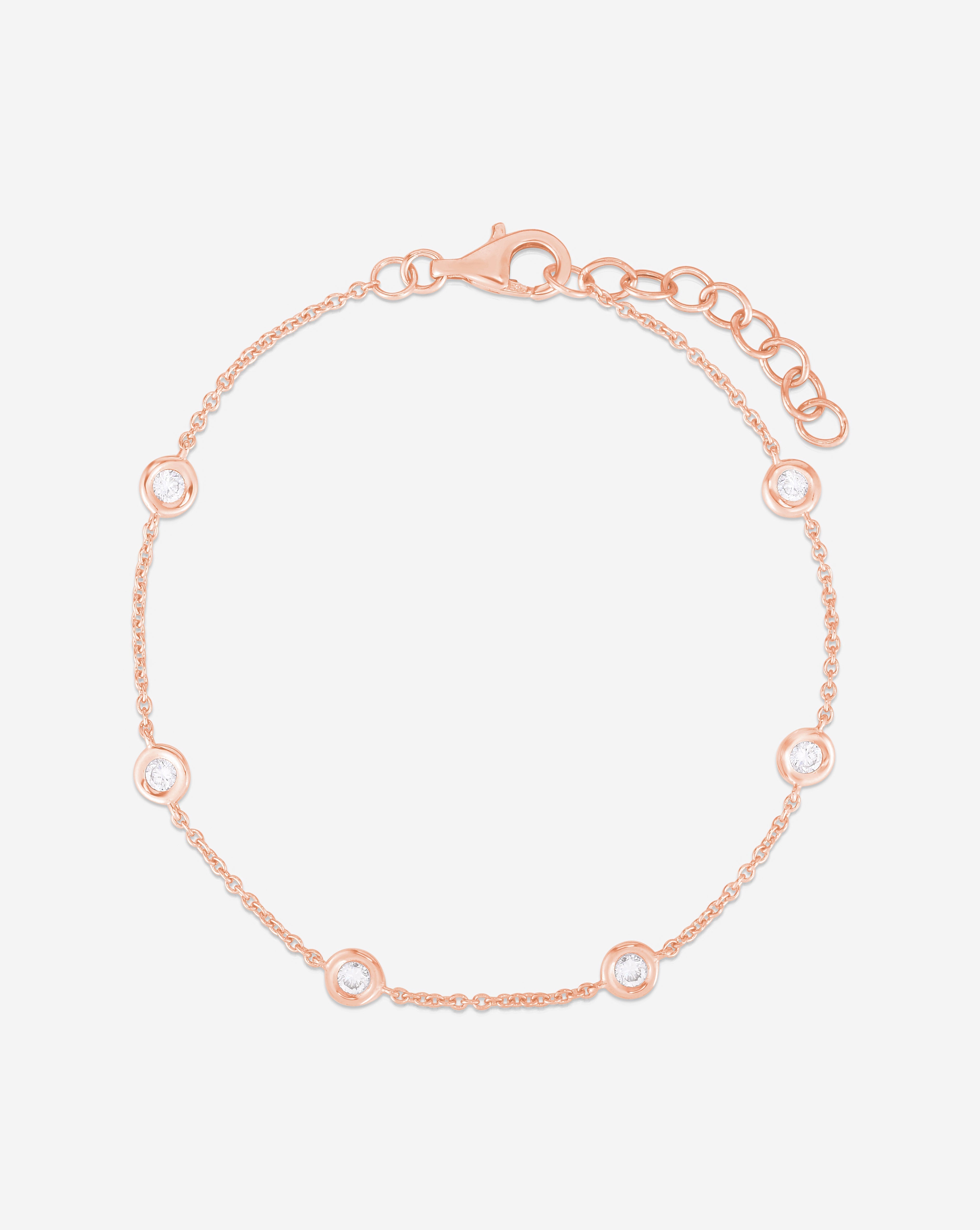 Diamond Bezel Set Station Bracelet - Elegant Tennis Bracelet for Women | Perfect for Weddings, Parties & Everyday Luxury